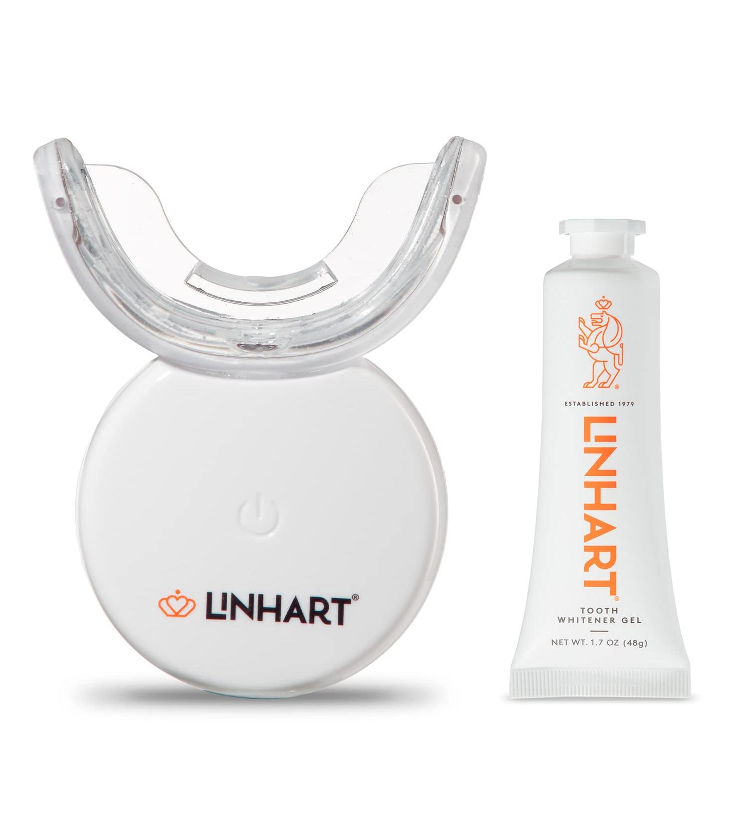 LINHART Teeth Whitening Kit with LED Light and Whitening Gel - Professional Dental Whitening System with Hydrogen Peroxide - Buy Online on GoSupps.com