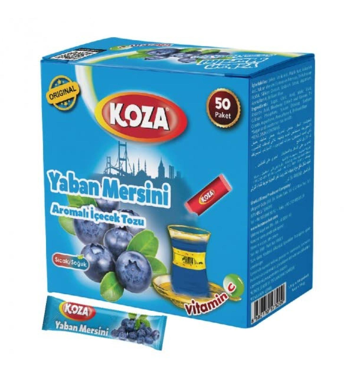 Buy Koza Blueberry Instant Drink Powder Sticks (50-Pack) | Perfect for Hot & Cold Drinks | Turkish Tea & Iced Tea Powder - Buy Online on GoSupps.com