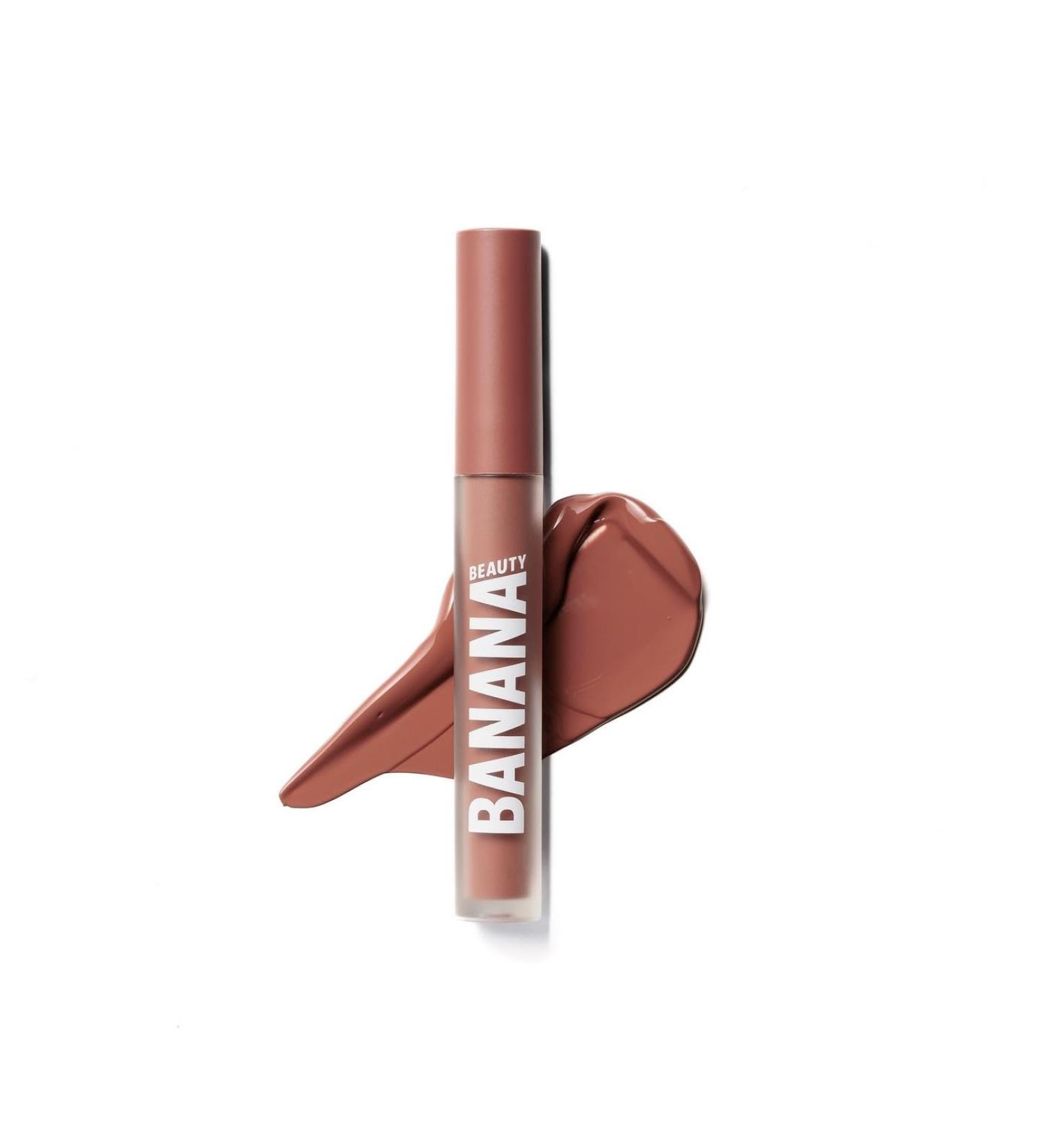 BANANA BEAUTY Banana Beauty My Brownyyy Semi-Matte Liquid Lipstick 10-hour wear for plump lips protection against dryness and intense volume matte lipstick with a warm dark shade