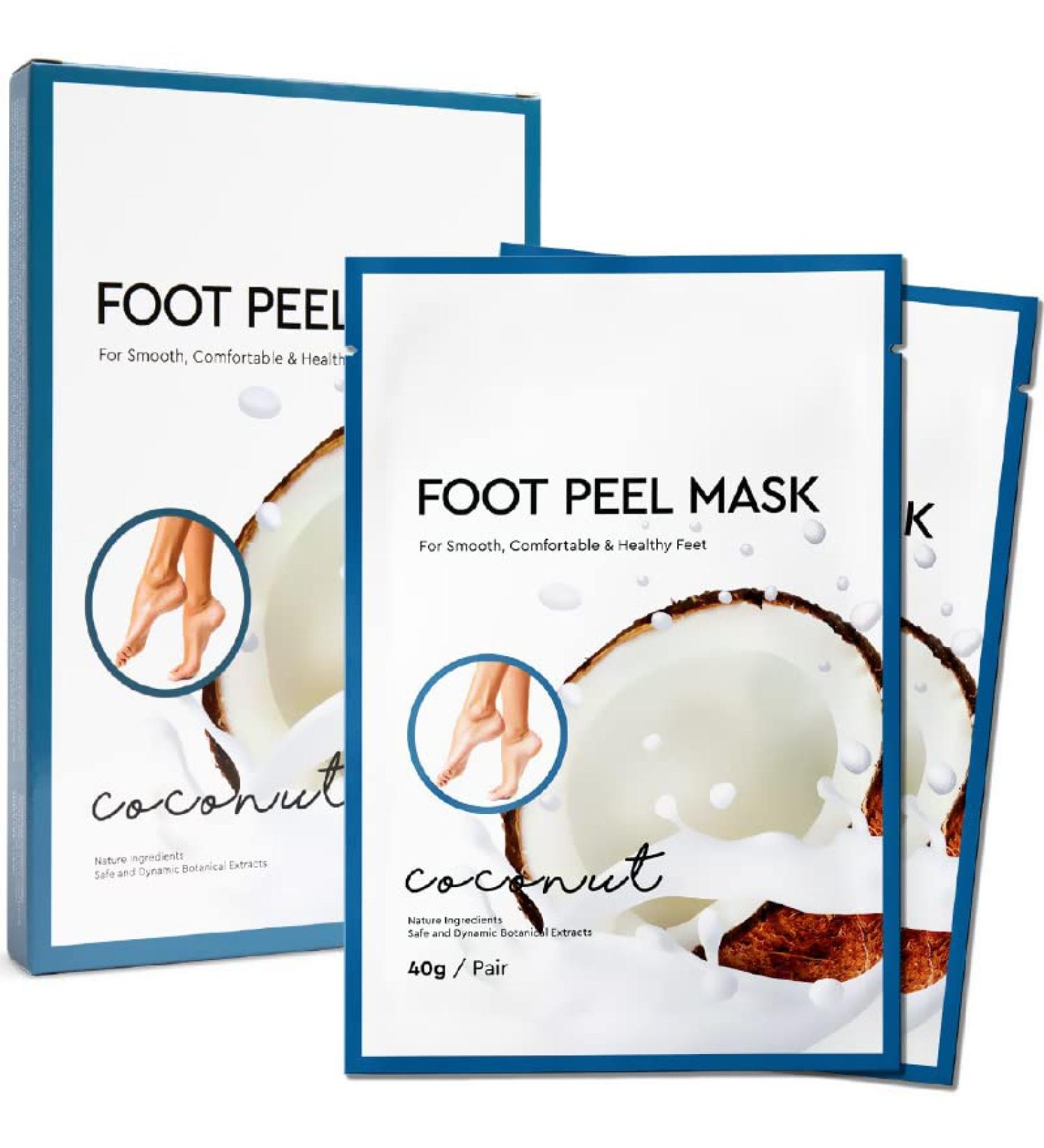 Coconut Foot Peel Mask - Exfoliating Callus Remover for Baby Soft Feet - 2 Pair Pack - Buy Online on GoSupps.com