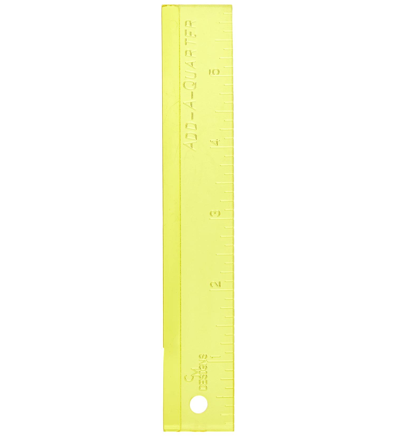 Meta Title: CM Designs Add-A-Quarter 6 Inch Yellow Ruler - Quilters Must-Have Tool - Buy Online on GoSupps.com