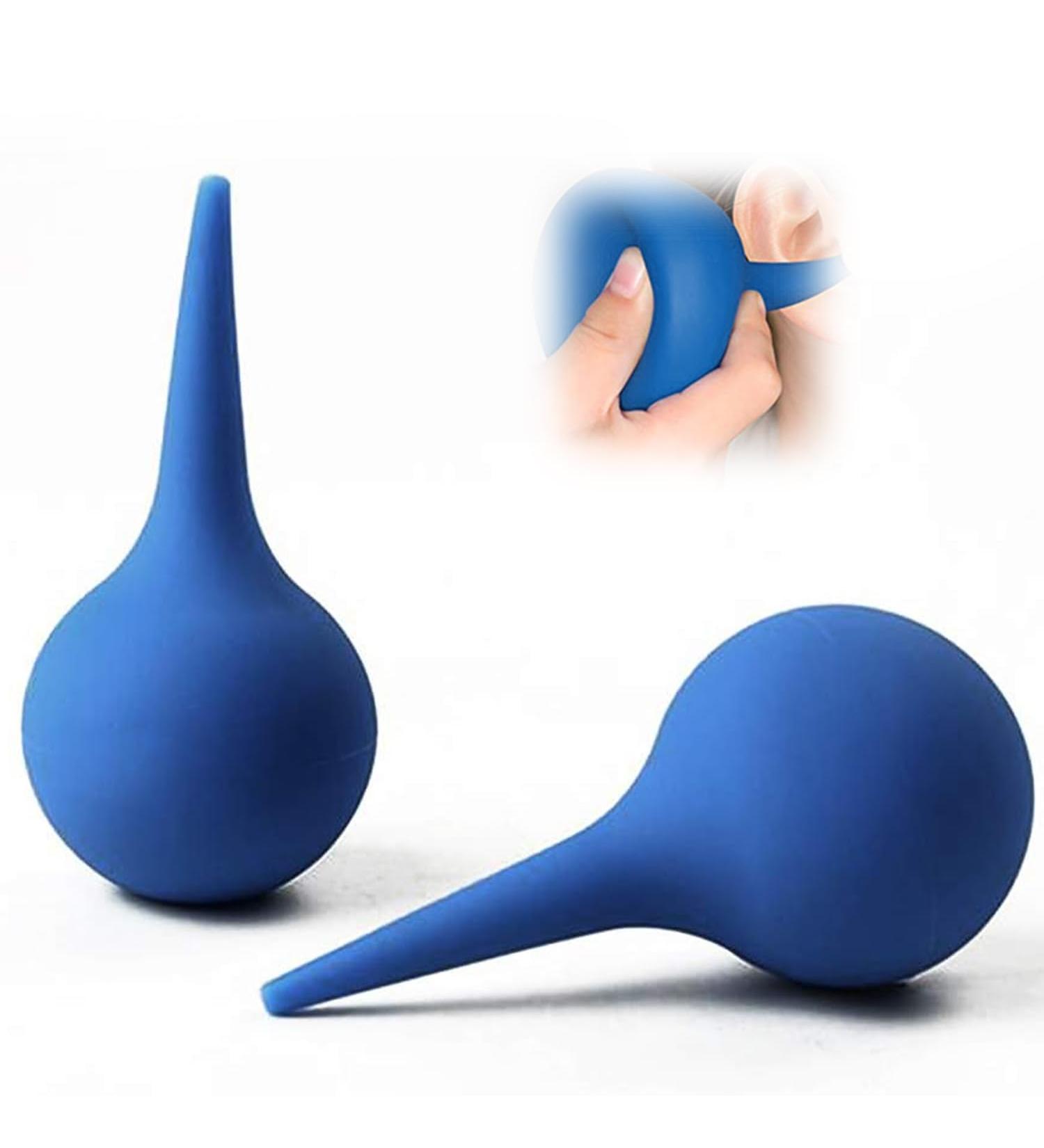 Premium 60ml Ear Cleaner Set - Silicone Earwax Remover for Babies Children & Adults - 2 Piece Blue Kit - International Shipping Available - Buy Online on GoSupps.com