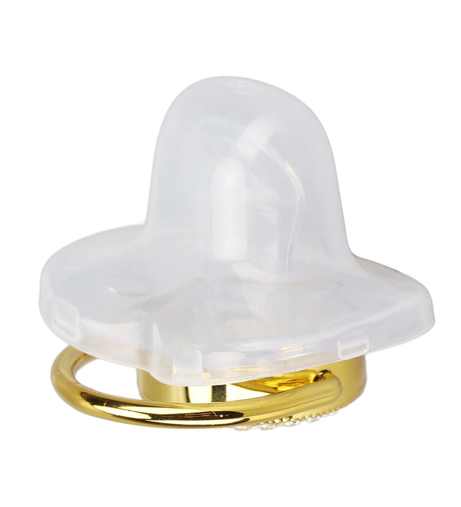 Golden Transparent Silicone Baby Pacifier for Baptism - Letter C | International Shipping Available - Buy Online on GoSupps.com