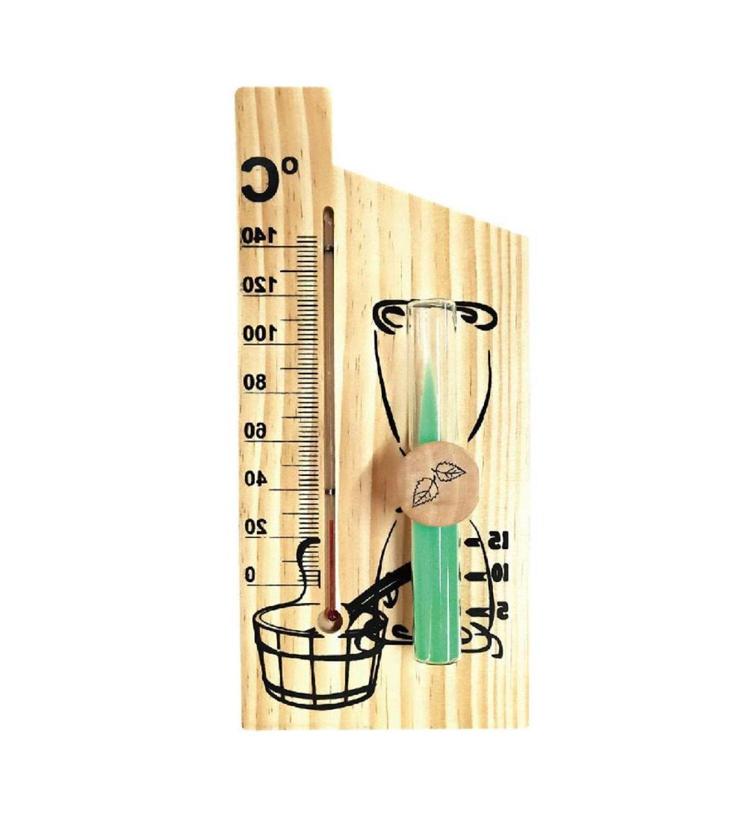 Buy 2 in 1 Wooden Sauna Thermometer - Hourglass Sandglass Design Waterproof 0-140 Temperature Display - International Shipping Available - Buy Online on GoSupps.com