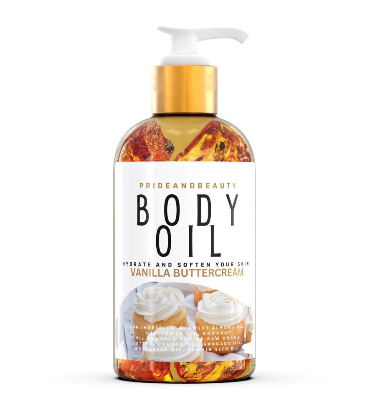 PrideandBeauty After Shower Oil. Skin Hydrating Oil. Body Oil Scented. Body Oils For Women Dry Skin. (Vanilla Buttercream) (4 OUNCES Vanilla Buttercream) - Buy Online on GoSupps.com