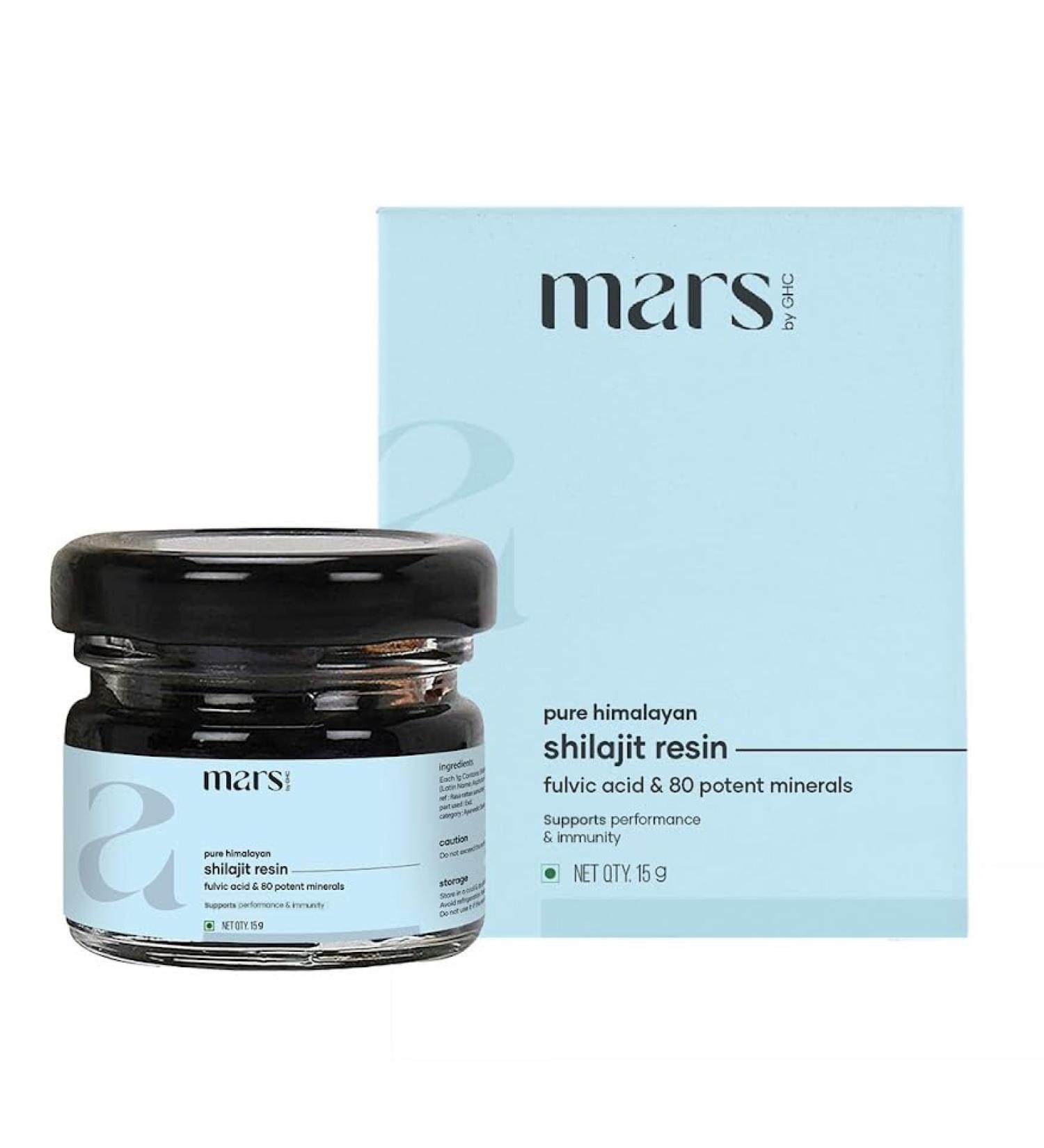 Mars Himalayan Organic Shilajit Resin | Natural Resin Sourced from The Himalayas | Supports Vitality, Energy & Overall Wellness | 15g | Pack of 1 - Buy Online on GoSupps.com