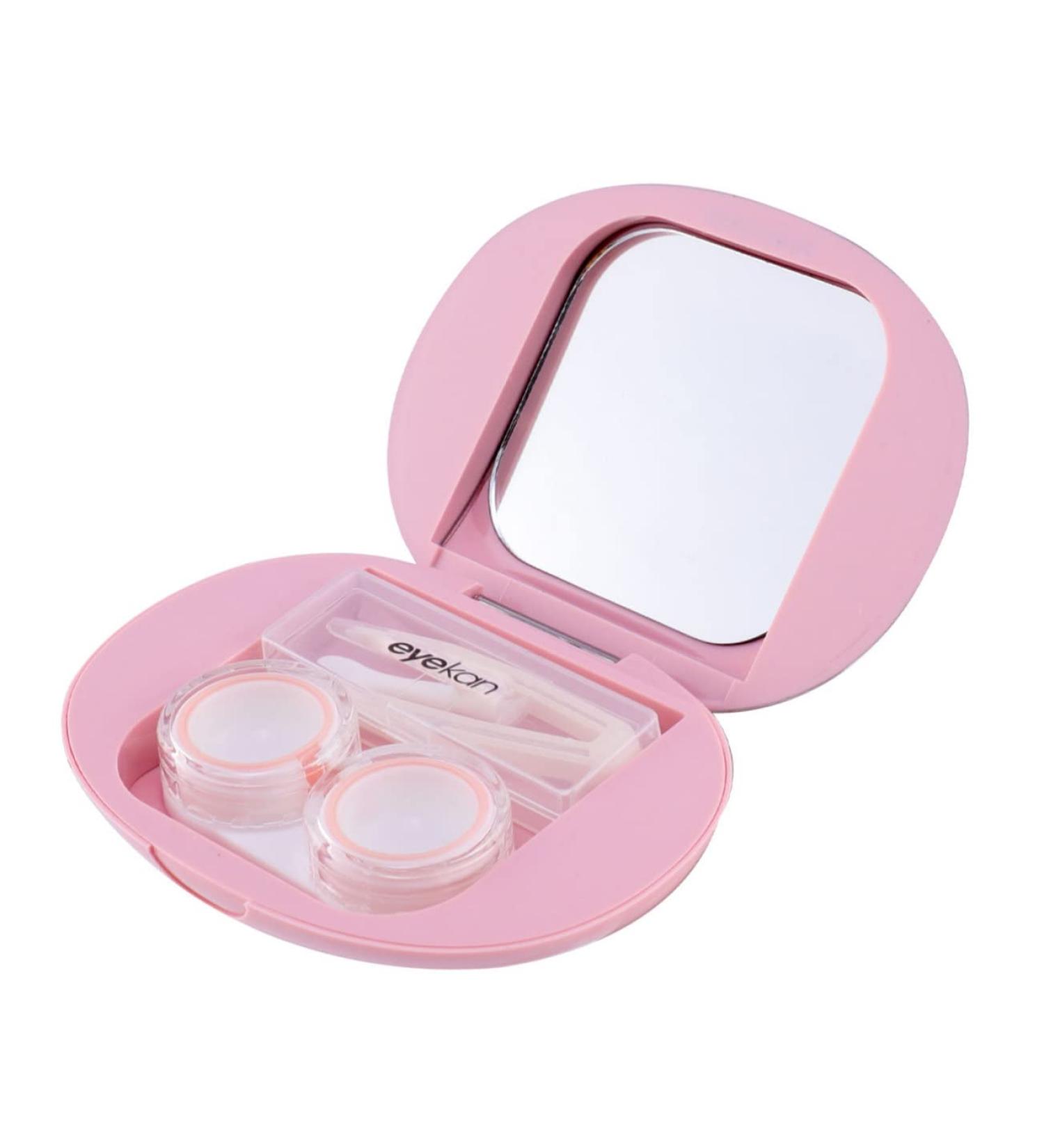 JECOMPRIS Decorative Lens Container & Holder - Invisible Cobblestone Cleaning Box for Contact Lenses | Rosa 10.2x7.8cm - Buy Online on GoSupps.com