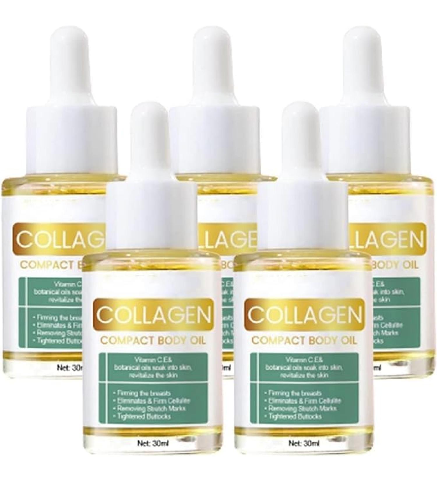 (100% Effective) 5Pcs Anti Aging Collagen Serum Collagen Compact Body Oil Beauty Women Collagen Lifting Body Oil Skincare Body Oil Reduces Fine Lines and Wrinkles - Buy Online on GoSupps.com