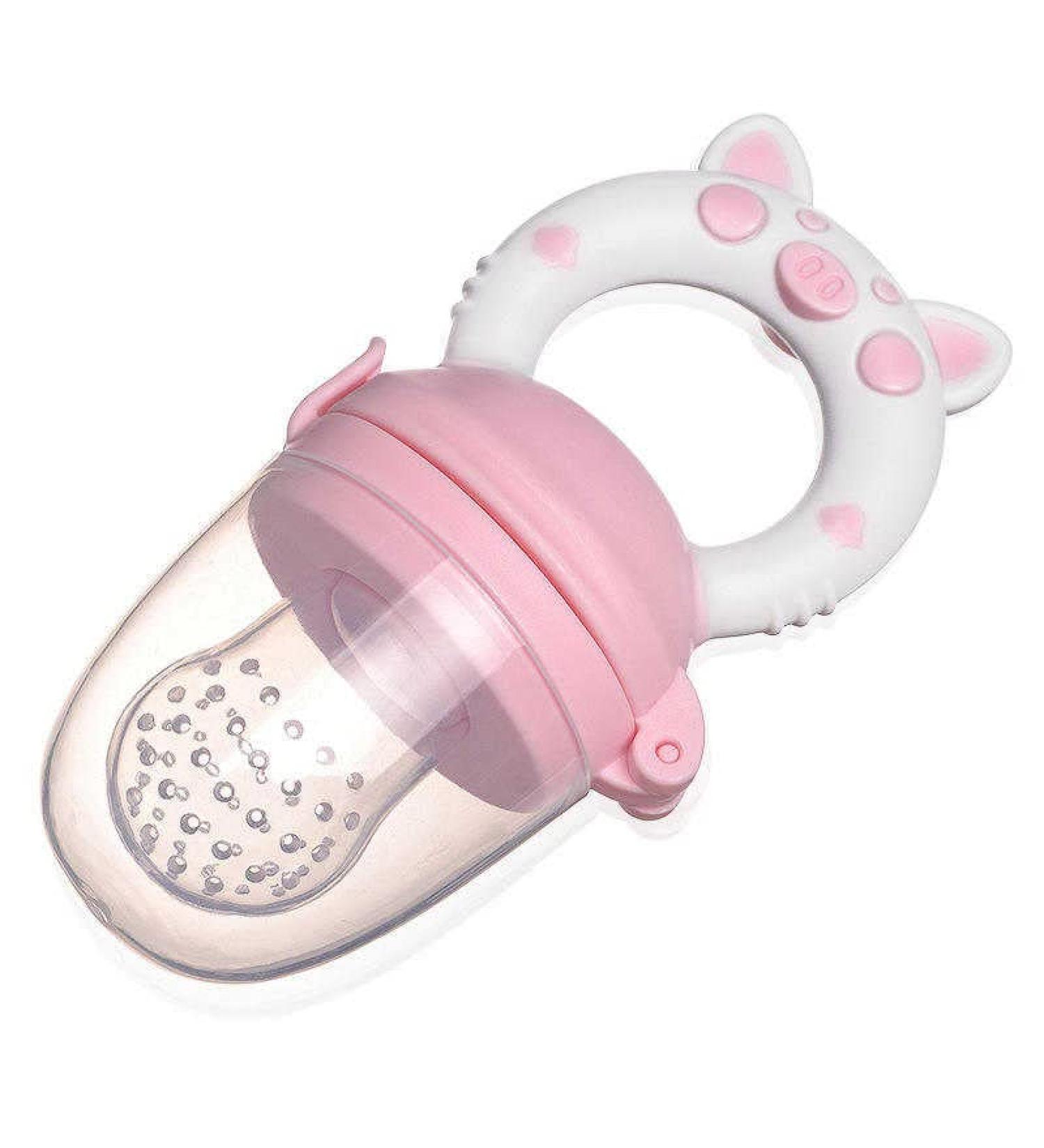 BPA-Free Baby Food Feeder & Teether - Best Teething Toy for Baby Teething Relief (Pink) - Buy Online on GoSupps.com