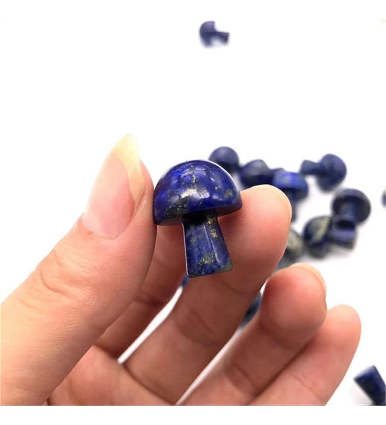 Home Decor Natural Crystal Rock Stone Blue Lapis Lazuli Mushroom for Christmas Decoration Gifts Gifts Natural Crystal Draw yuebang Stone Mineral Specimen Approx 2cm 2pcs - Buy Online on GoSupps.com