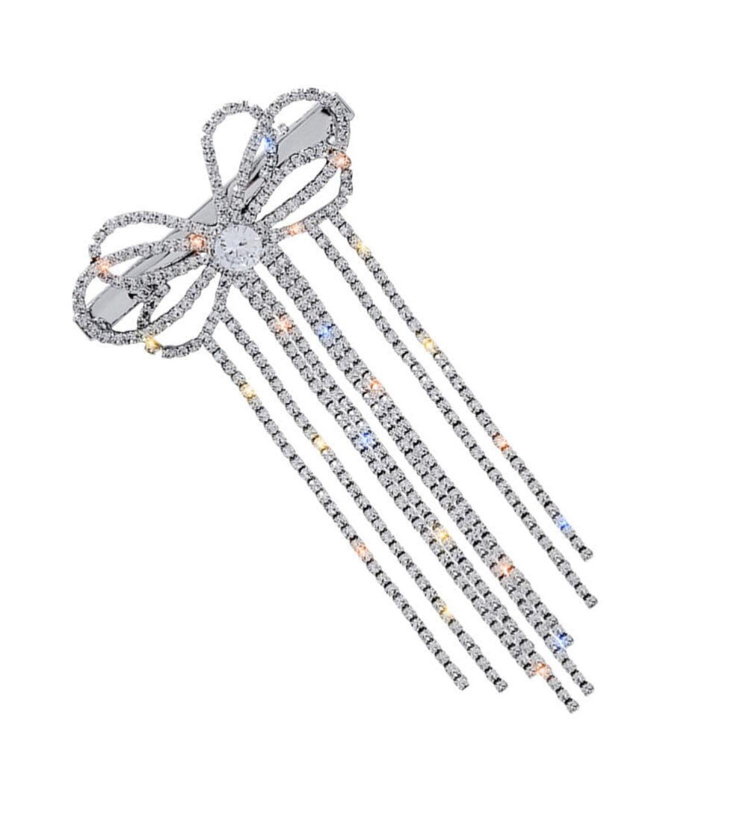 Tassel Edge Clip Sparkly Barrettes Hair Clips for Bows Girl Bobby Pin Unique Hair Clip Big Bow Hair Clips Crystal Hair Pin Rhinestone Hair Bow Clip Rhinestones Miss Bun Shiny - Buy Online on GoSupps.com