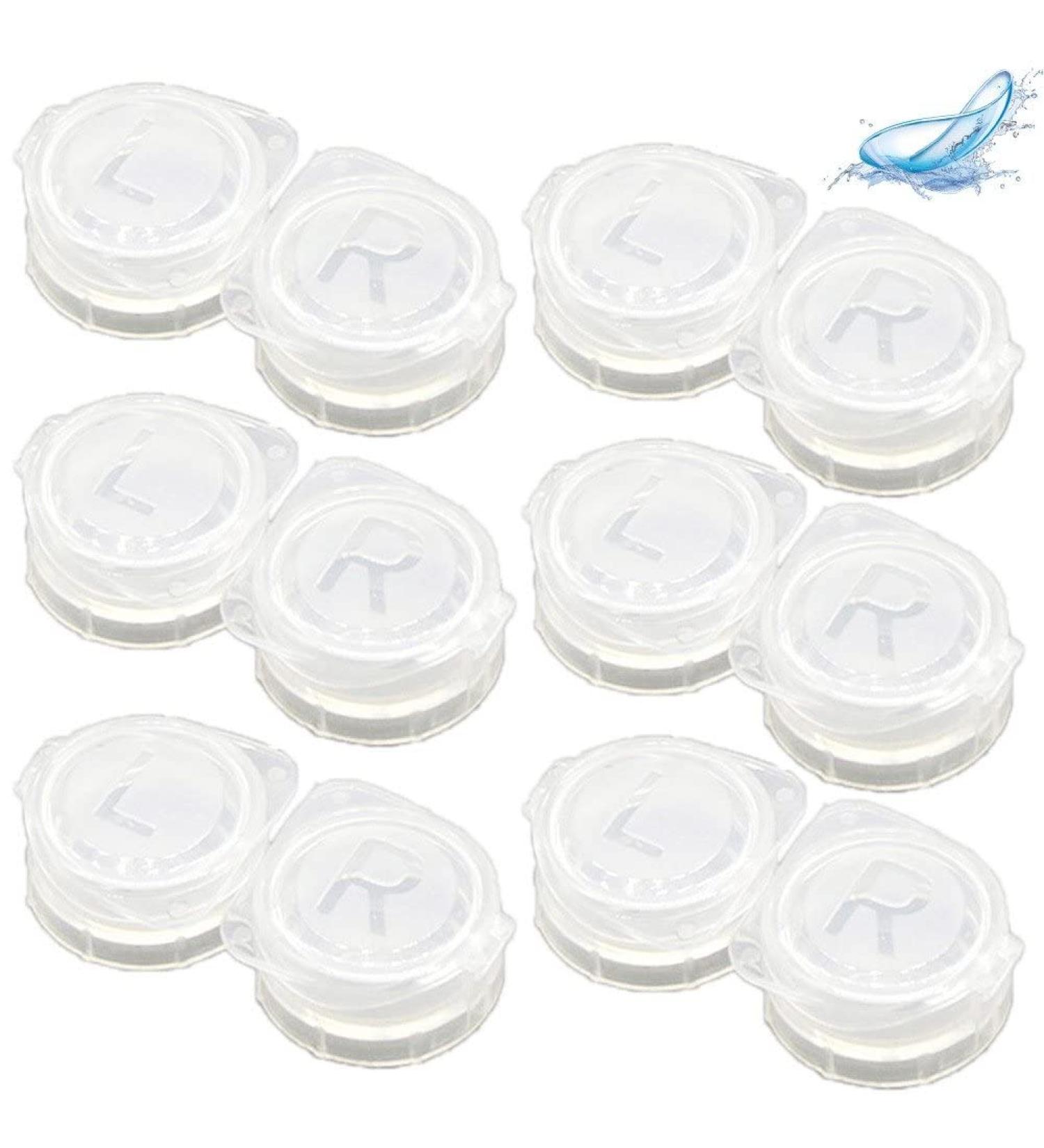 BEMVP Simple Contact Lens Case - 6PC Travel Container for Lenses | Sweet Glasses Box Accessories - Transparent - Buy Online on GoSupps.com