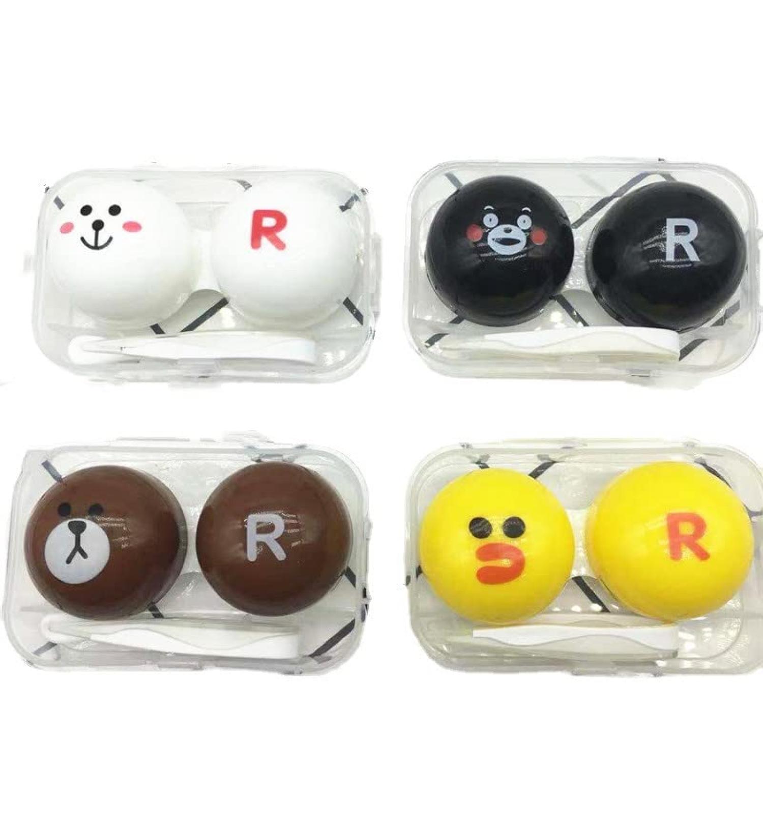 Makers 4-Piece Cute Travel Contact Lens Container Set | Creative Multi-Colored Etui for Easy Storage & Lightweight Carrying - Buy Online on GoSupps.com