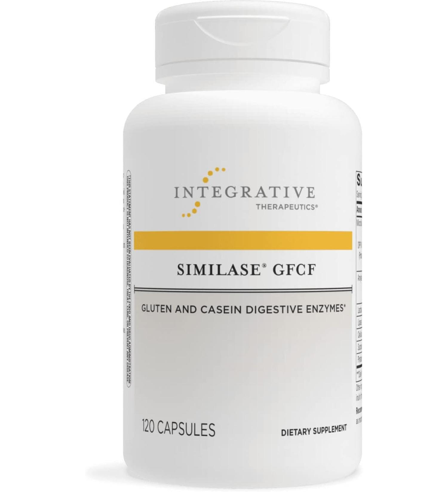 Integrative Therapeutics Similase GFCF Digestive Enzyme Supplement - Supports Gluten & Casein Digestion - 120 Vegan Capsules - Buy Online on GoSupps.com