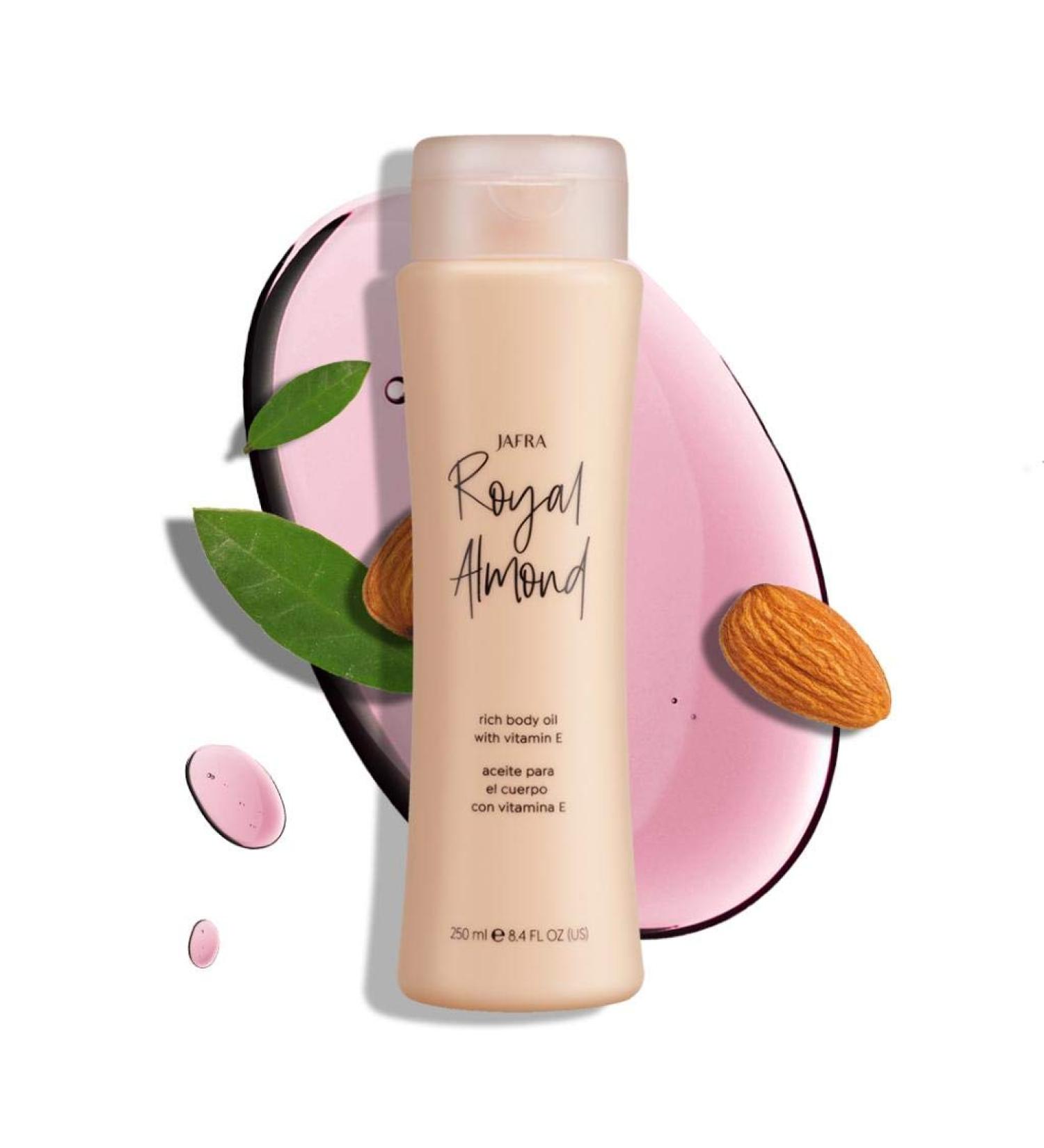 JAFRA Royal Almond Body Oil - 8.4 Fl Oz | Hydrating & Nourishing Body Oil for All Skin Types | Gluten Free | Fresh Scent - Buy Online on GoSupps.com
