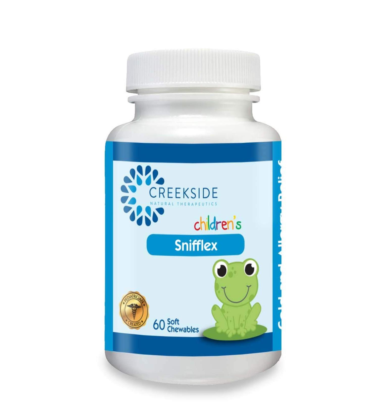 Creekside Naturals Snifflex Cold & Allergy Relief for Kids with Elderberry - Pediatrician Formulated - Immune Support with Quercetin & Bromelain - Zero Sugar, Vegan - 60 Soft Chewables - Buy Online on GoSupps.com