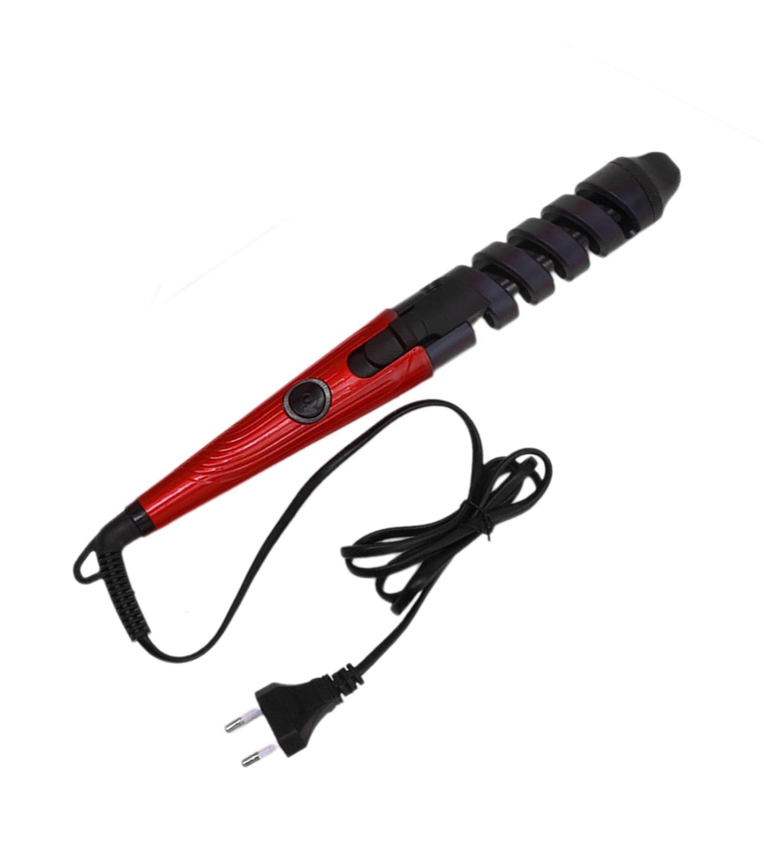 Curling Iron Wand | Portable Curling Iron Hair Straightener and Curler 2 in 1 Portable Automatic Hair Curler Wand for Long Short Hair Red US - Buy Online on GoSupps.com