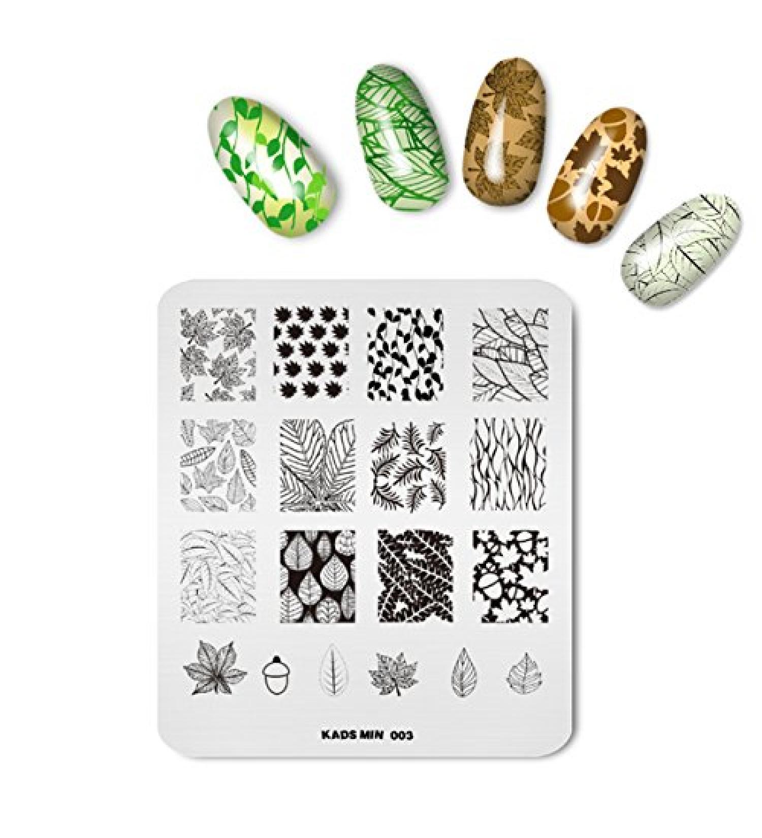 KADS Nail Art Stamping Plate - Plant Leaf Shape Pattern for Stunning Nail Designs | International Shipping Available - Buy Online on GoSupps.com