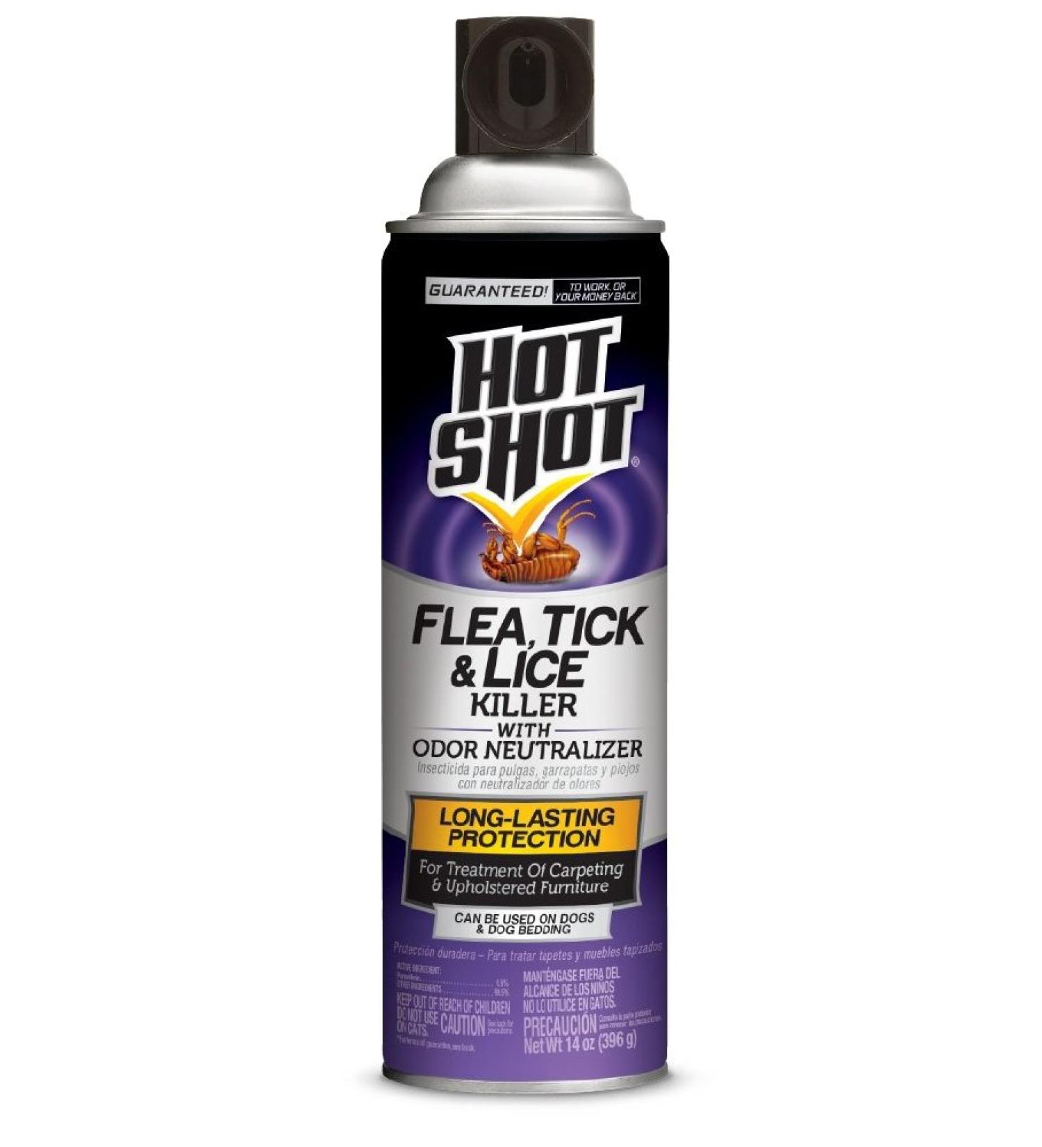 Hot Shot HG-2118 Flea Tick & Lice Killer Aerosol Spray 14 Oz - Odor Neutralizer - 1 Pack - Buy Online on GoSupps.com