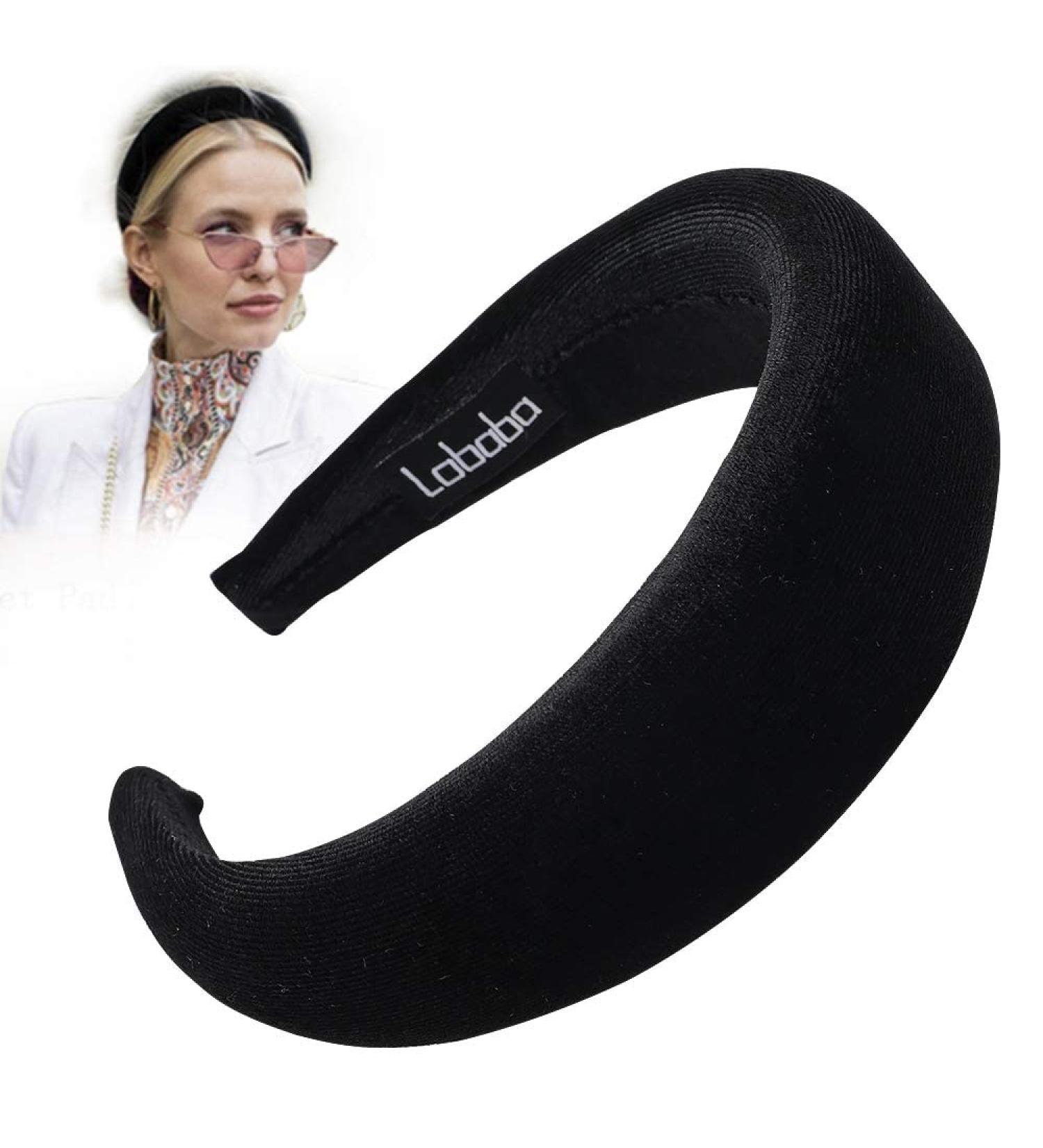 Velvet Padded Headbands for Women - Cute Fashion Hair Accessories | Black Boho Wide Band - Buy Online on GoSupps.com