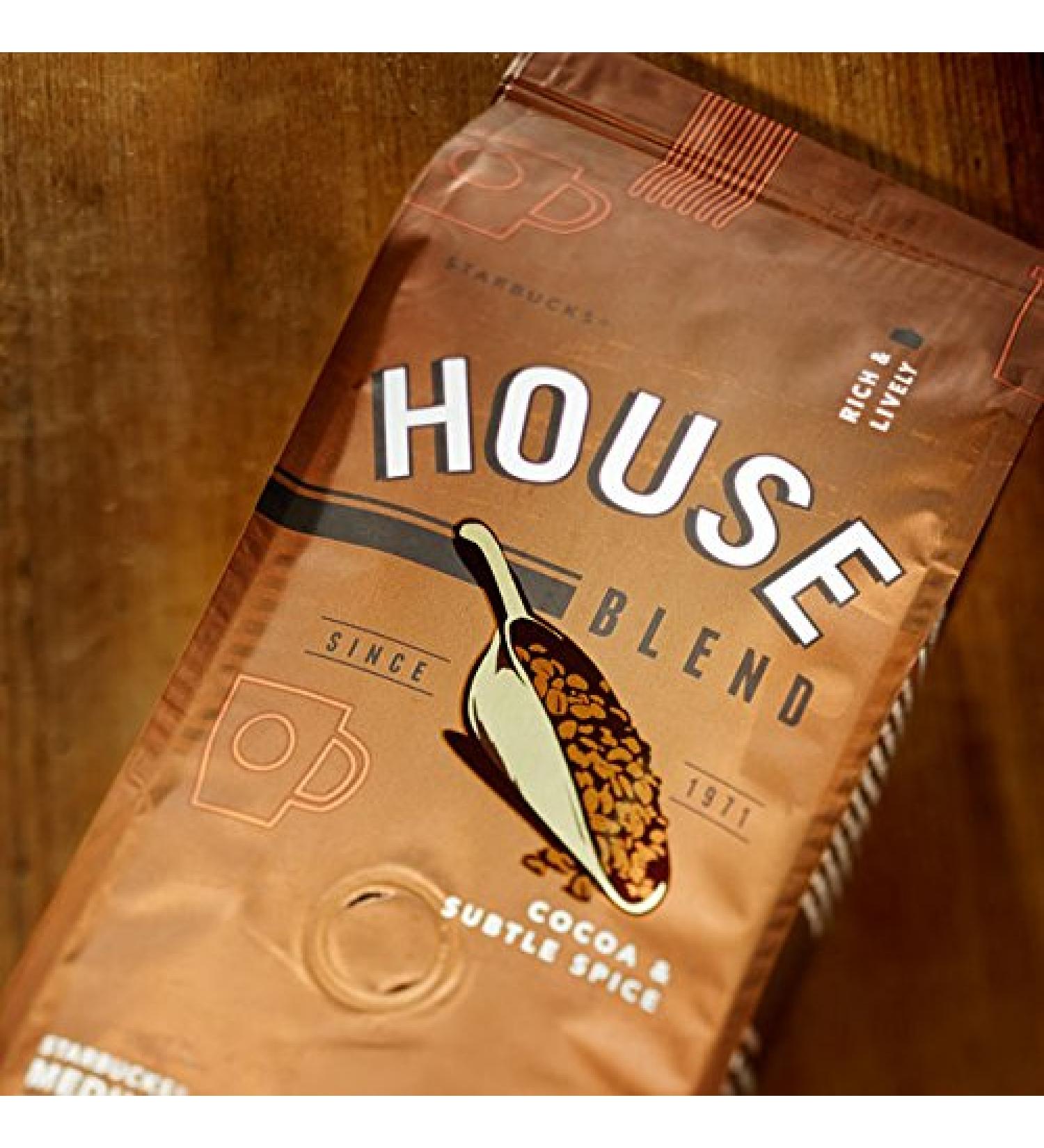 STARBUCKS HOUSE BLEND WHOLE BEAN COFFEE - MEDIUM ROAST - 227g