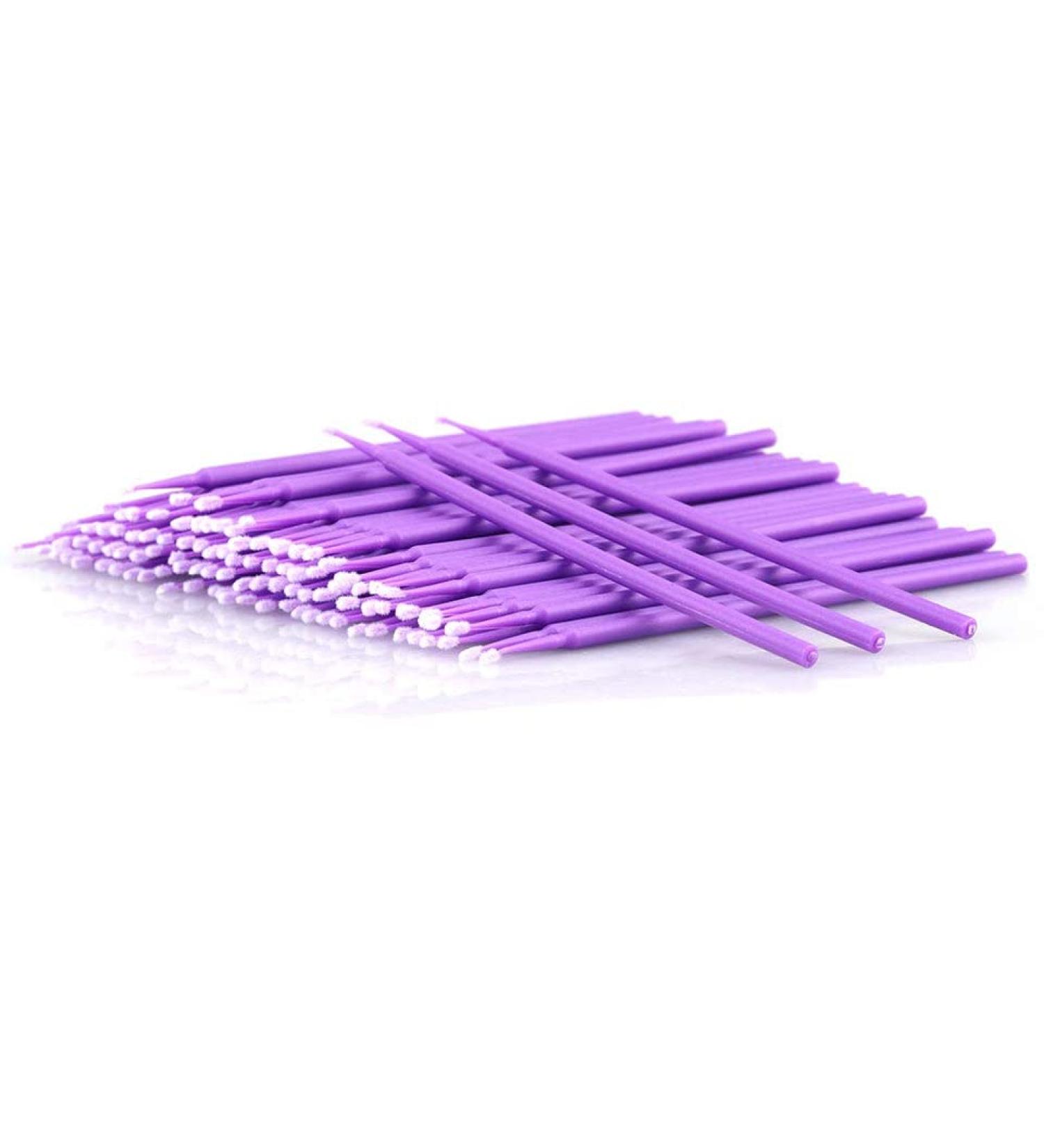 100pcs Micro Applicators Brushes Disposable Eyelash Extension Micro Brushes Micro Make Up Mascara Brushes for Eyelash Extension (Purple) - Buy Online on GoSupps.com