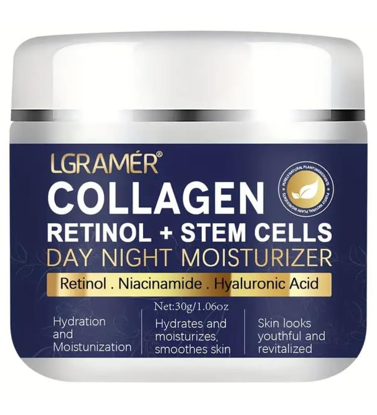 Lgramer Retinol Cream Day and night moisture cream for firming skin care creamy texture light and nongreasy 24 hours hydrating Suitable for all skin types 60 ml - Buy Online on GoSupps.com