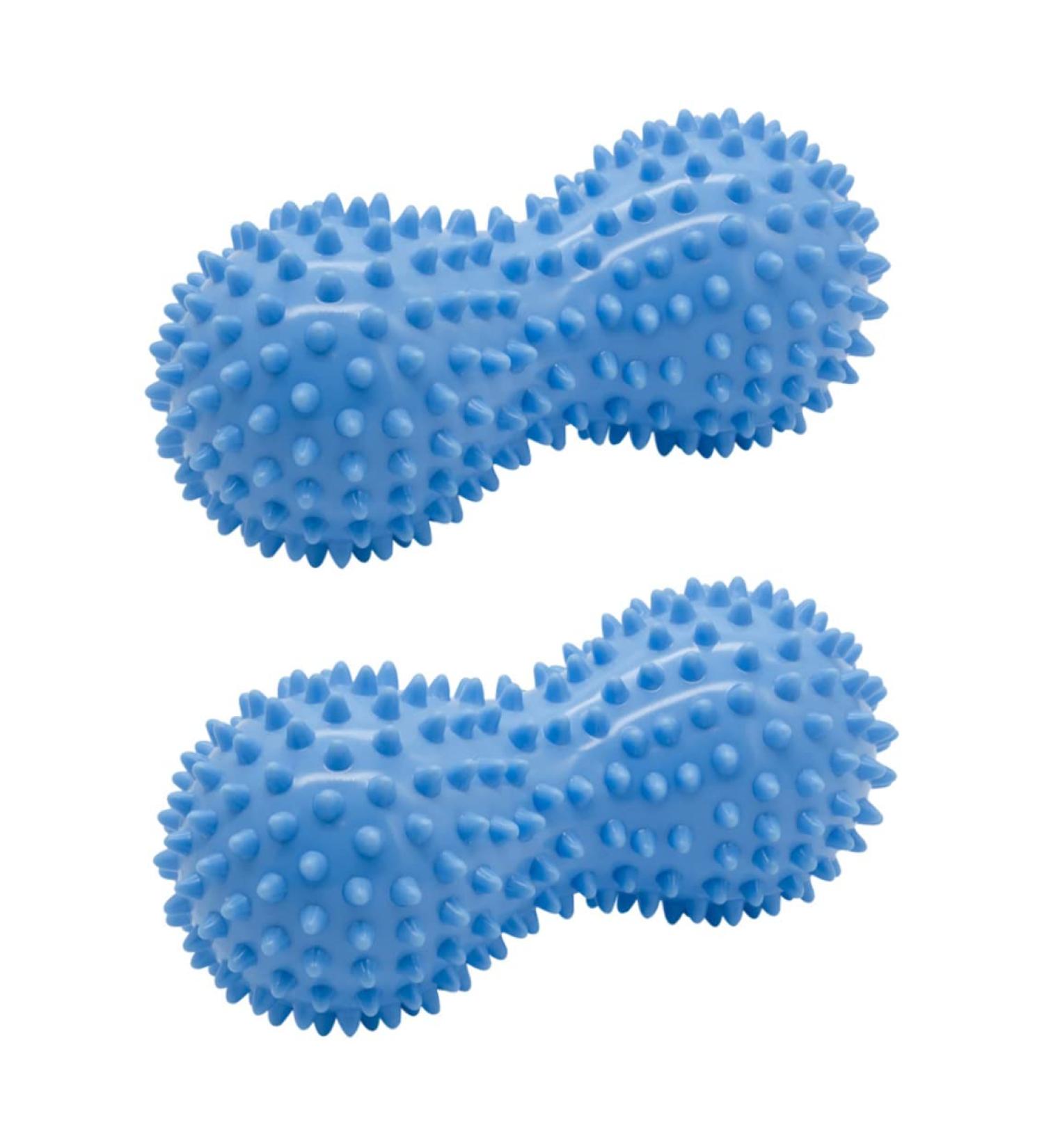 Stingy Spiked Massage Ball - Peanut Shape Hand & Foot Device for Deep Muscle Relaxation - 2 Pack Blue - Buy Online on GoSupps.com