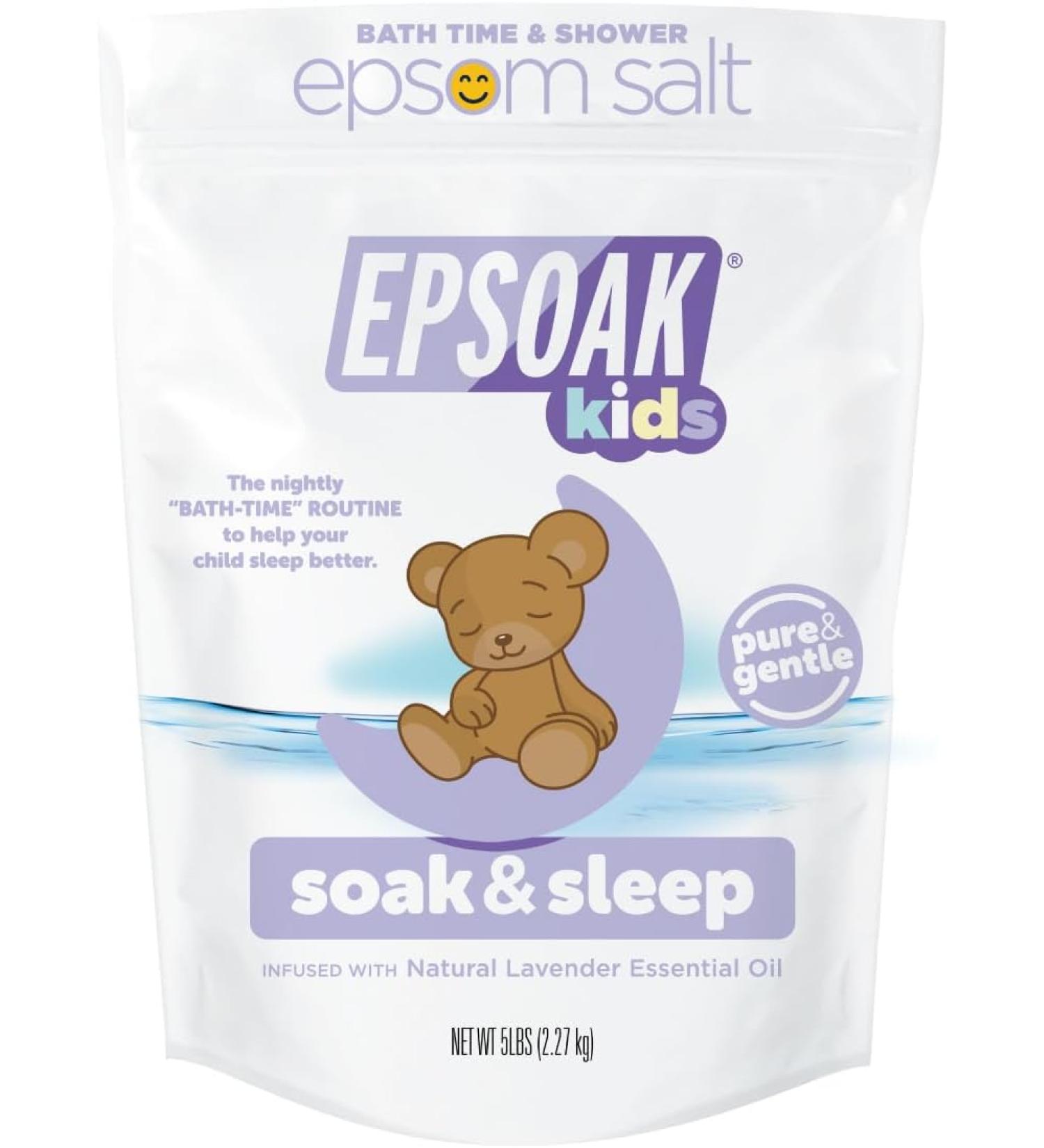 Epsoak Kids Bulk Bag Soak & Sleep Epsom Salt - Lavender - 80 Oz - Buy Online on GoSupps.com