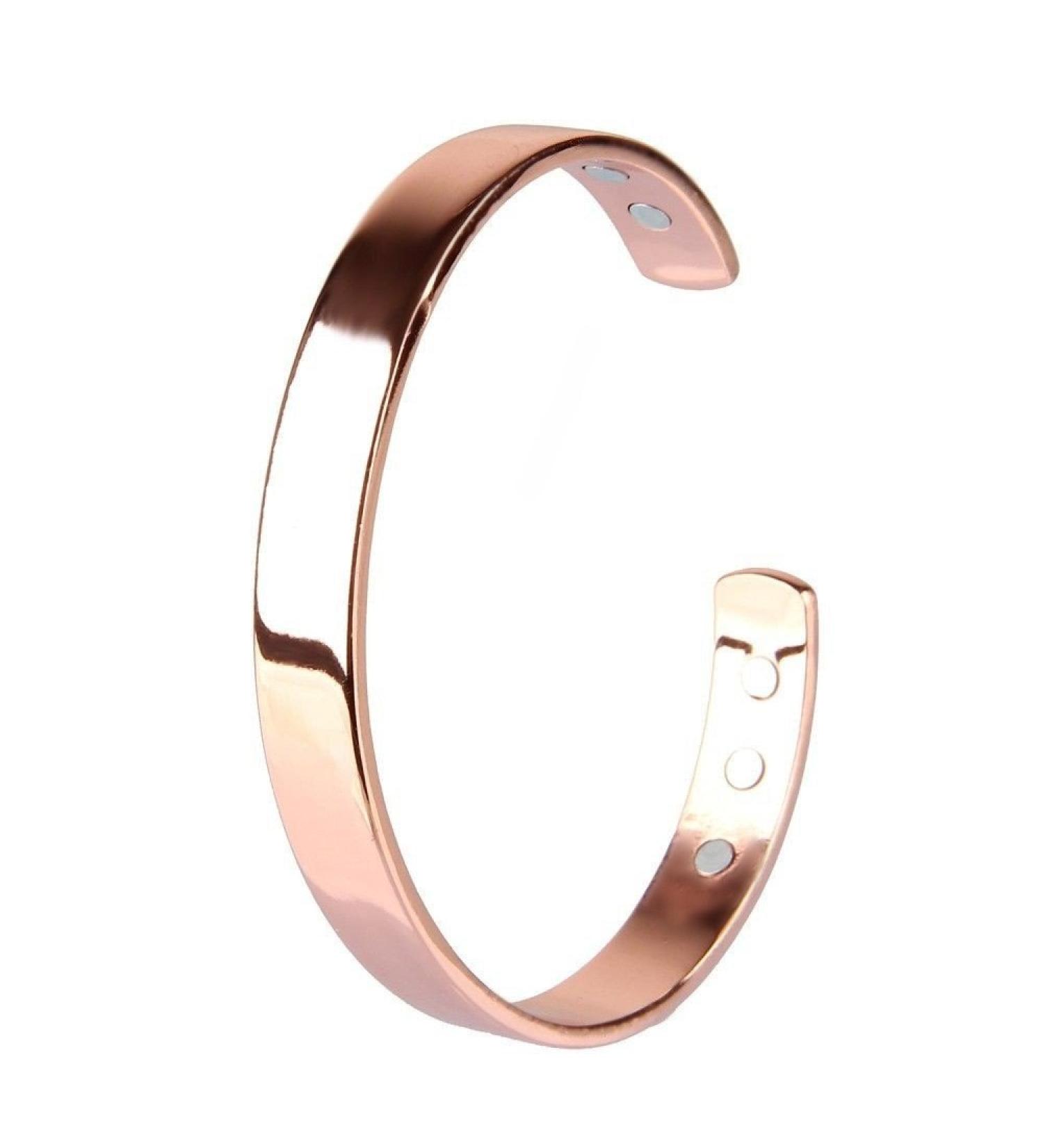 NewZenro Copper Magnetic Therapy Bracelet - Rose Gold Bangle for Arthritis Pain Relief | 6 Powerful Magnets for Healing Joint Pain in Men & Women - Buy Online on GoSupps.com