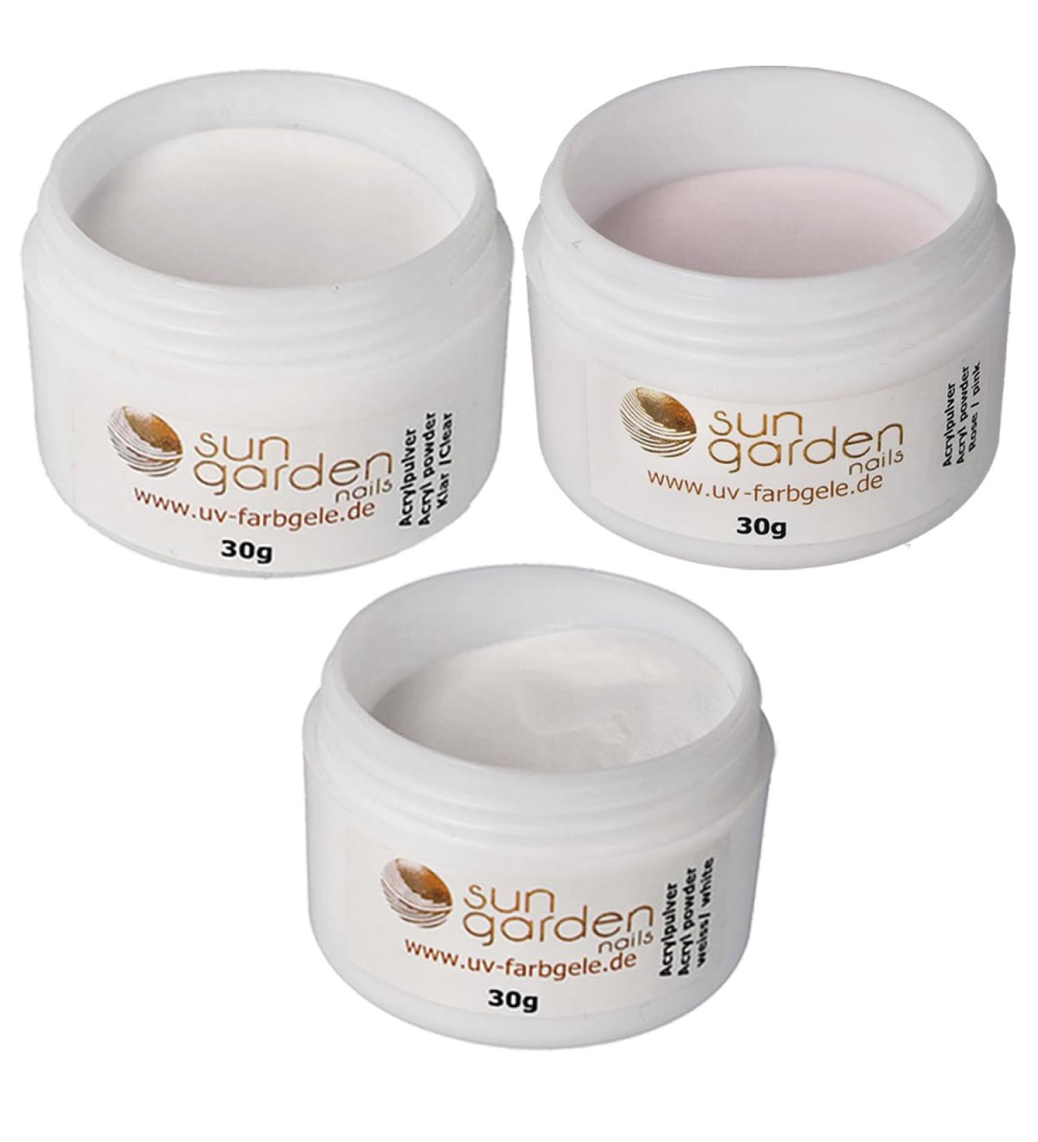 Premium Acrylic Powder Set - Clear Pink & White 30g - International Shipping Available - Buy Online on GoSupps.com