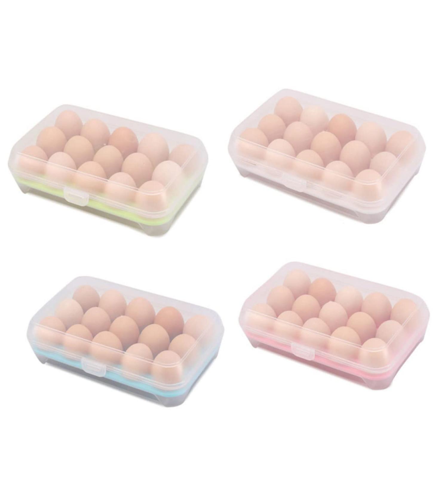 Mikikit Refrigerator Egg Container 15 Egg Clear Container Acrylic Organizer Containers for Food Fridge Memory Refrigerator Blue medium - Buy Online on GoSupps.com