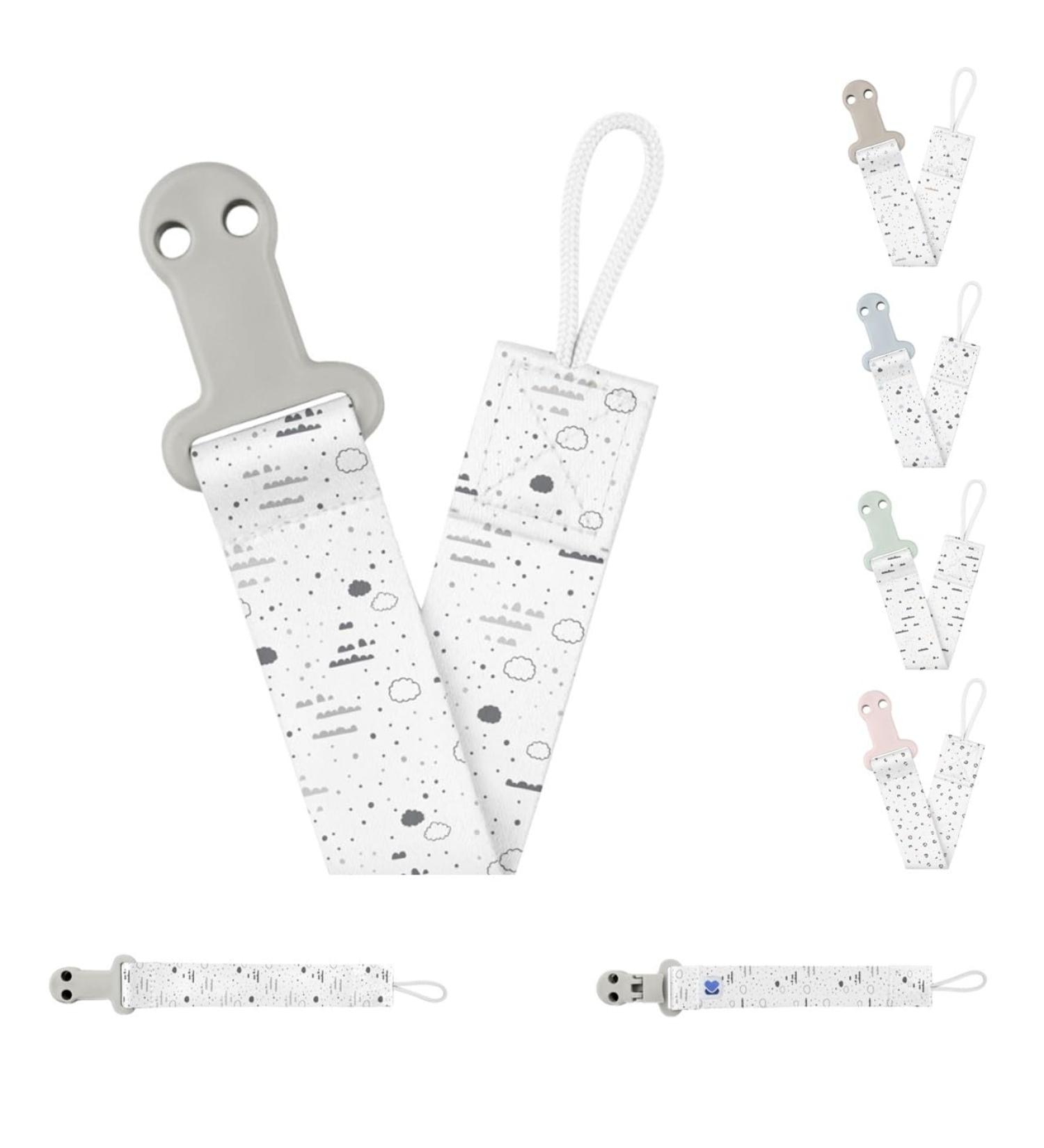 Kikkaboo Savanna Baby Pacifier Clip - Grey Pacifier Chain & Strap for Newborns | Safe & Stylish - Buy Online on GoSupps.com