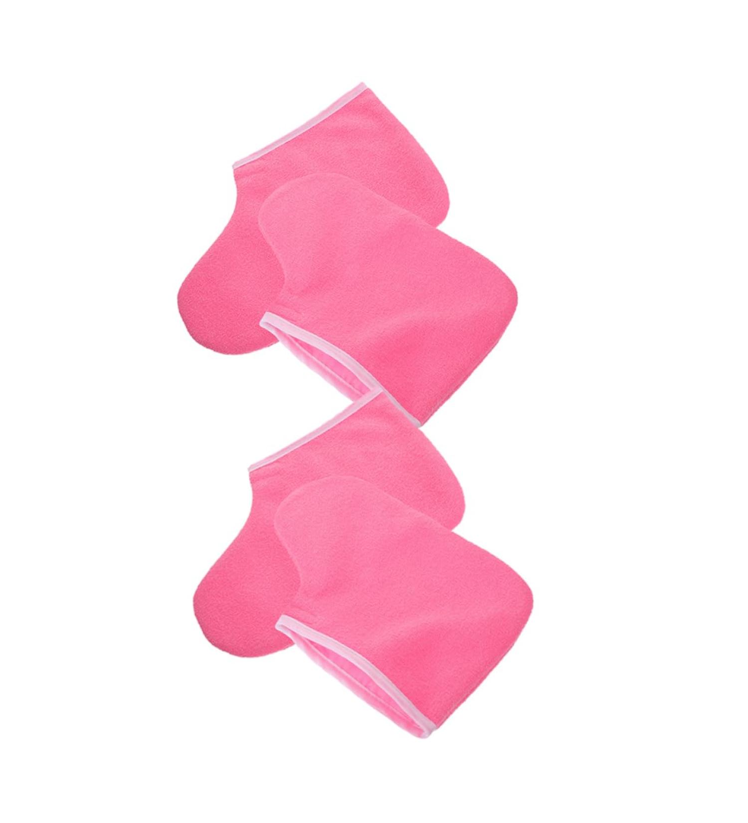 Ipetboom Paquet de Cire Pieds Paraffine 2 Paires pais Rose Fuchsia Bord Blanc Protection Hydratante Soins Spa Pied Professionnel Bain de Paraffine - Buy Online on GoSupps.com