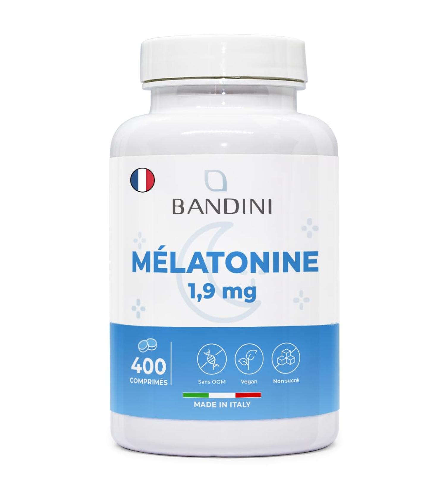 Bandini Melatonin 400 Tablets Pure 1.9 mg - For +1 Year - Fast Sleep and Rest - Highly Dosed Melatonin Dietary Supplement - Sleeping For Sleep - Jet Lag - Buy Online on GoSupps.com