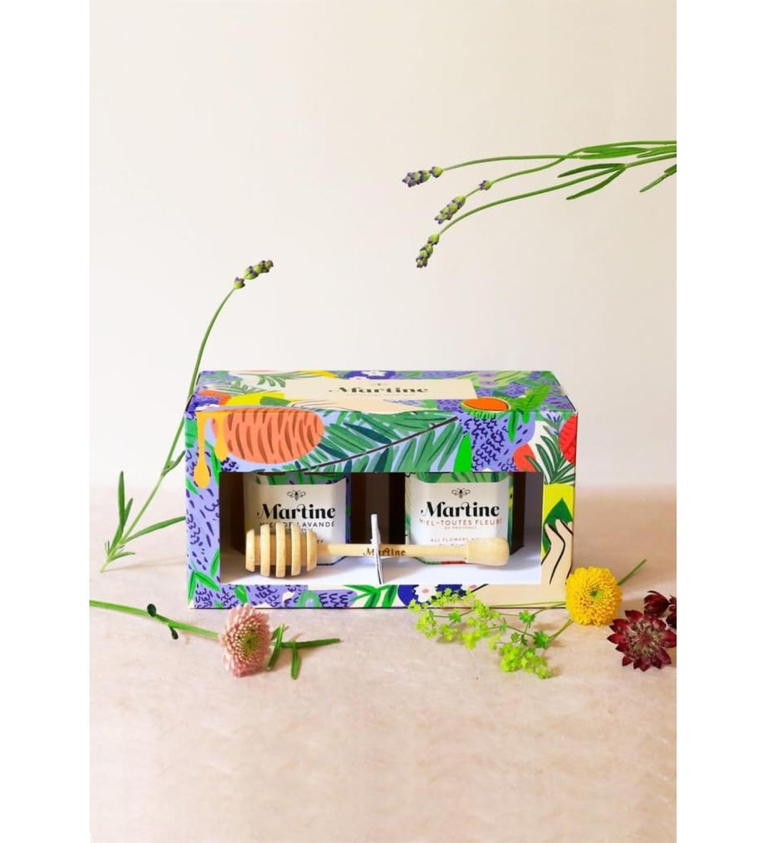 Gourmet Box 2 x 250 g + Honey Spoon Engraved "Classic" Acacia Forest