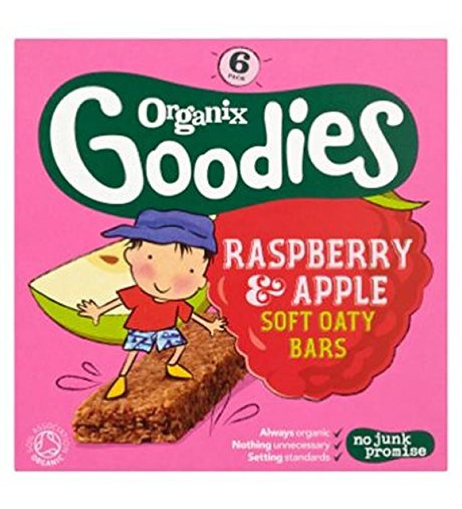 Organix Goodies Organic Raspberry & Apple Soft Oaty Bars 6 X 30G