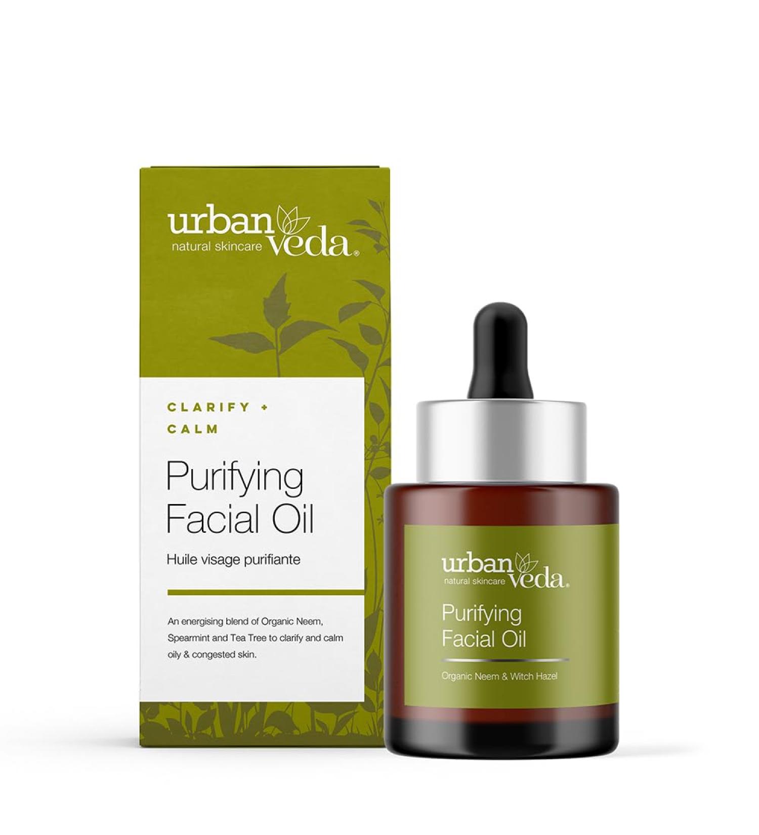 Urban Veda Purifying Facial Oil | Award-winning | Natural Face oil with bio oil | For acne scar treatment | Witch hazel & Neem Oil | Teenage and Adult Acne | Vegan| Face Care | Vitamin E Oil | 30 ML - Buy Online on GoSupps.com
