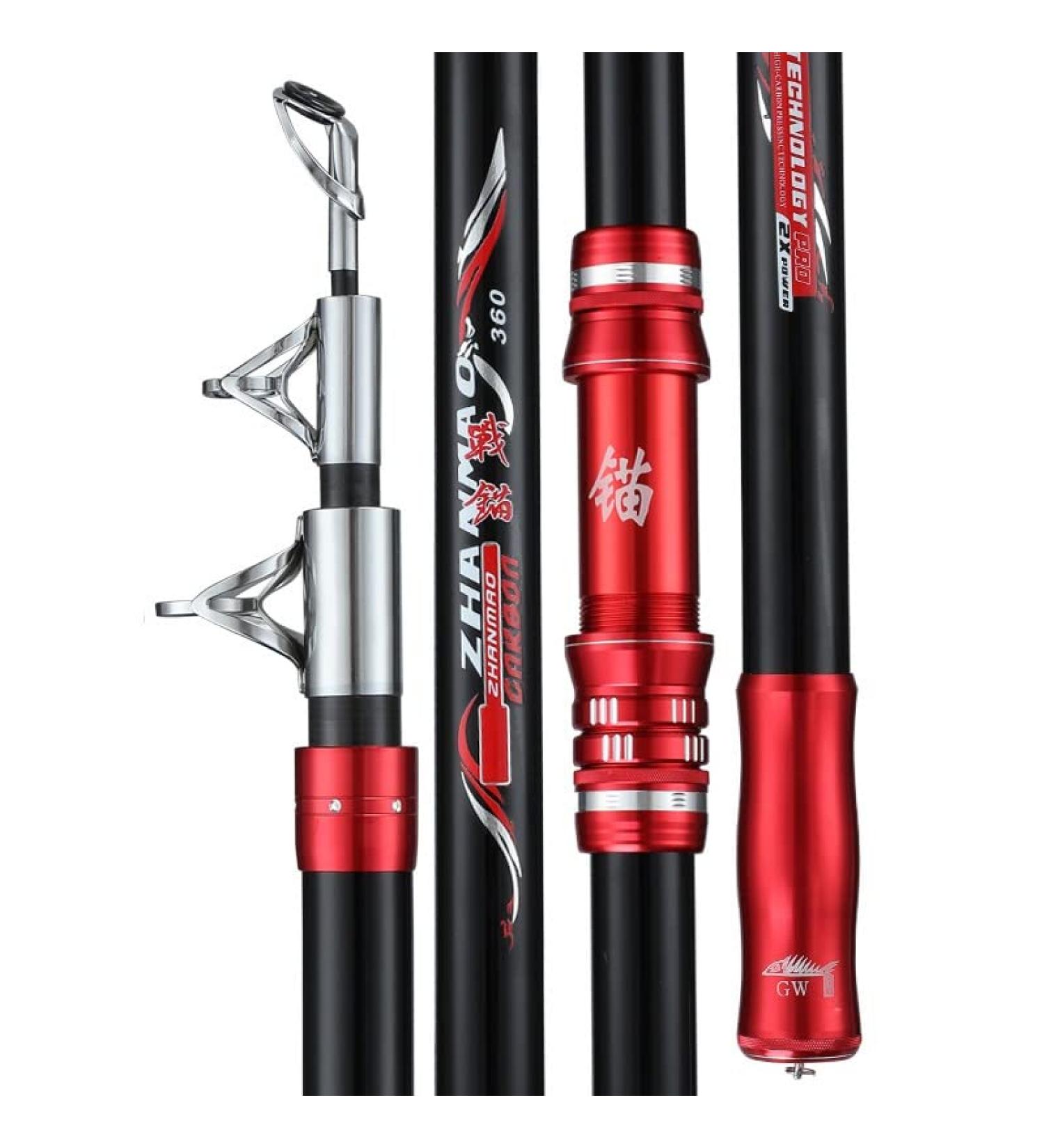Buy ZwWF 2.4-4.5m Carbon Fishing Rod 50kg Capacity High-Quality Telescopic Fishing Equipment (4.5m Only Rod Off-White) - International Shipping Available - Buy Online on GoSupps.com