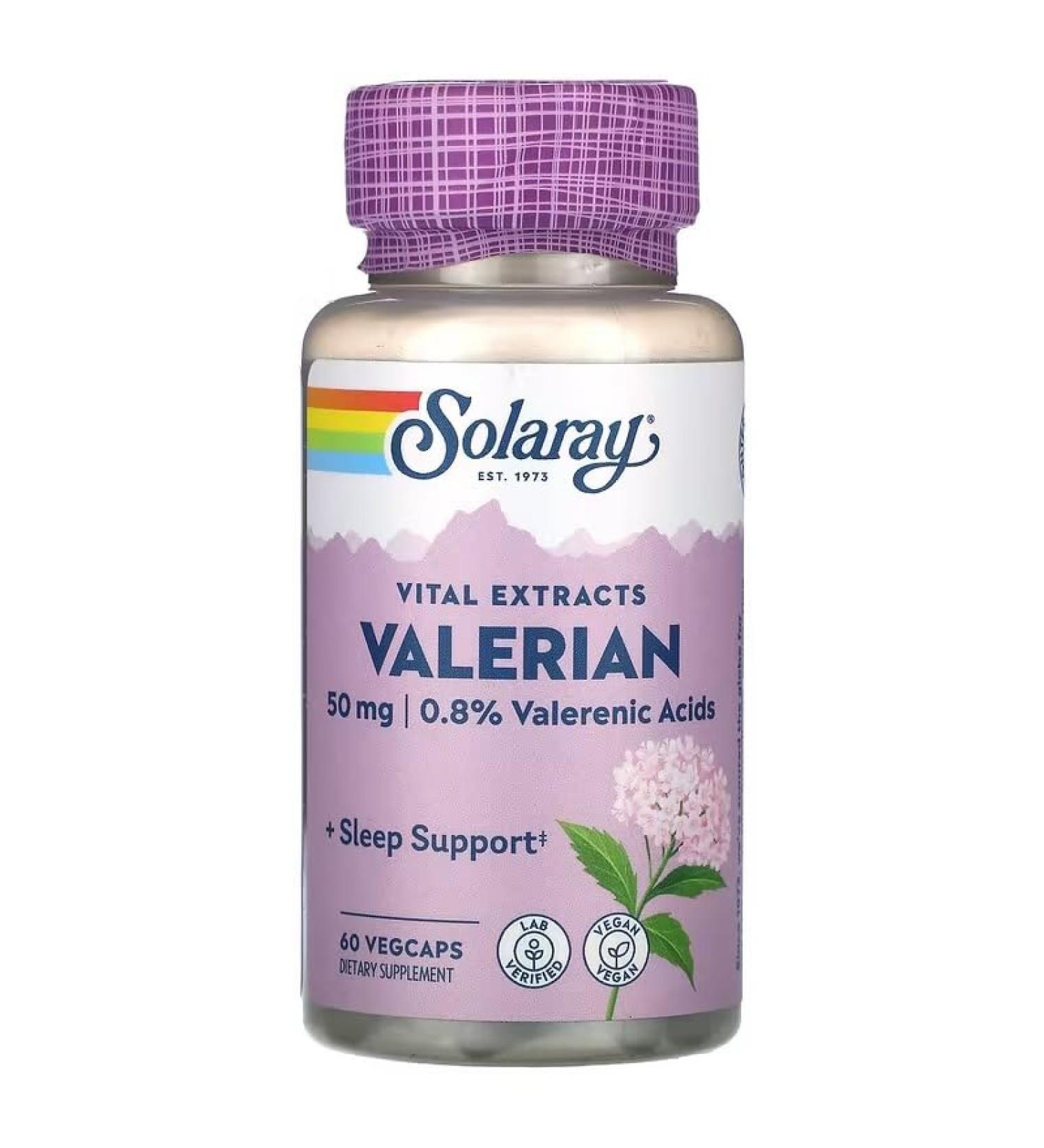 Vital Extracts Valerian Compatible with Solaray 50 mg 60 VegCaps