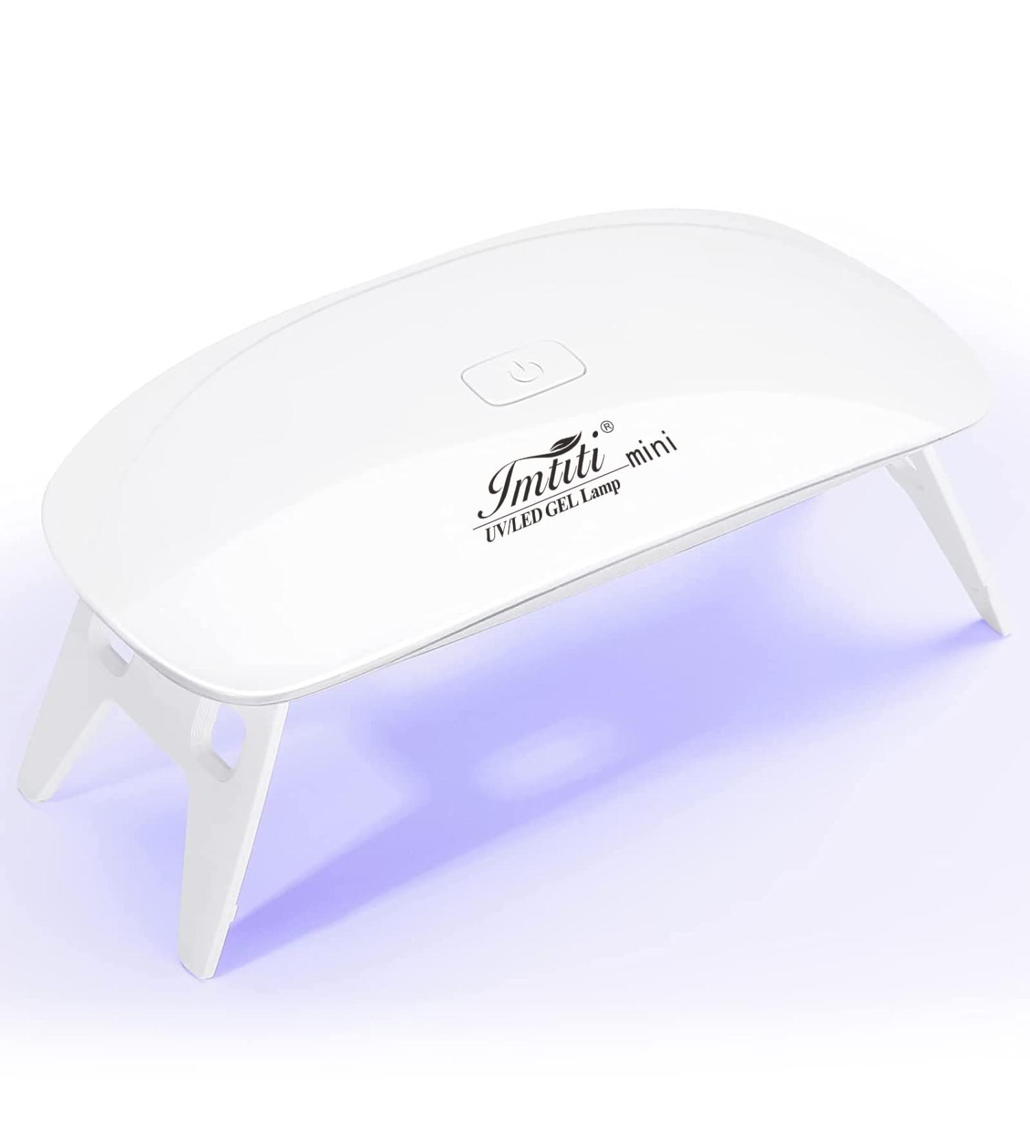 Imtiti Mini UV LED Nail Lamp 6W - Portable Nail Dryer for UV Gel Nails - Manicure Salon Tool (White) with USB Cable - Buy Online on GoSupps.com