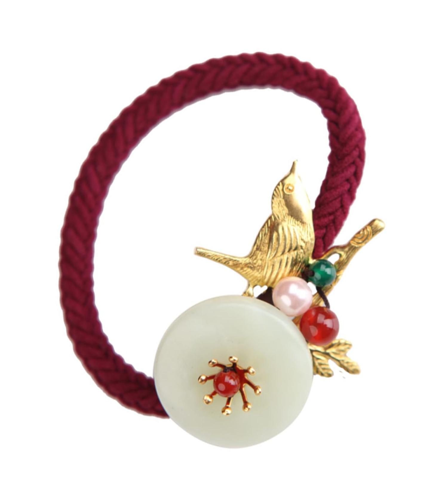 DOITOOL 1pc Hair Tie Headband Scrunchy Hair Ring Little Girl Hair Tie Girl Hair Accessories Ribbon Hair Ties Ponytail Holder Hair Rope Hair Accessory Emerald Simple Copper - Buy Online on GoSupps.com