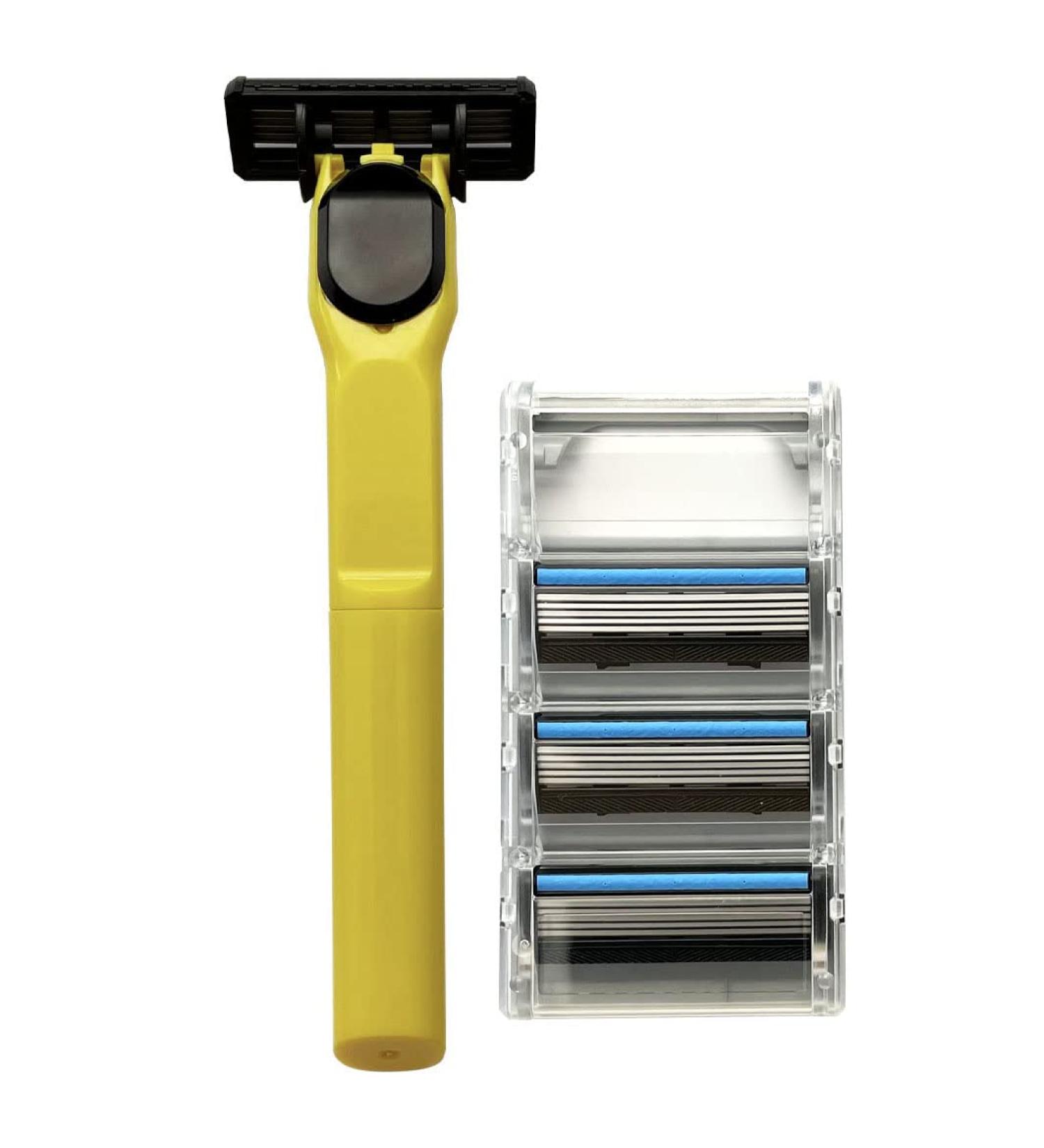 Design handle with 4 blades (yellow)