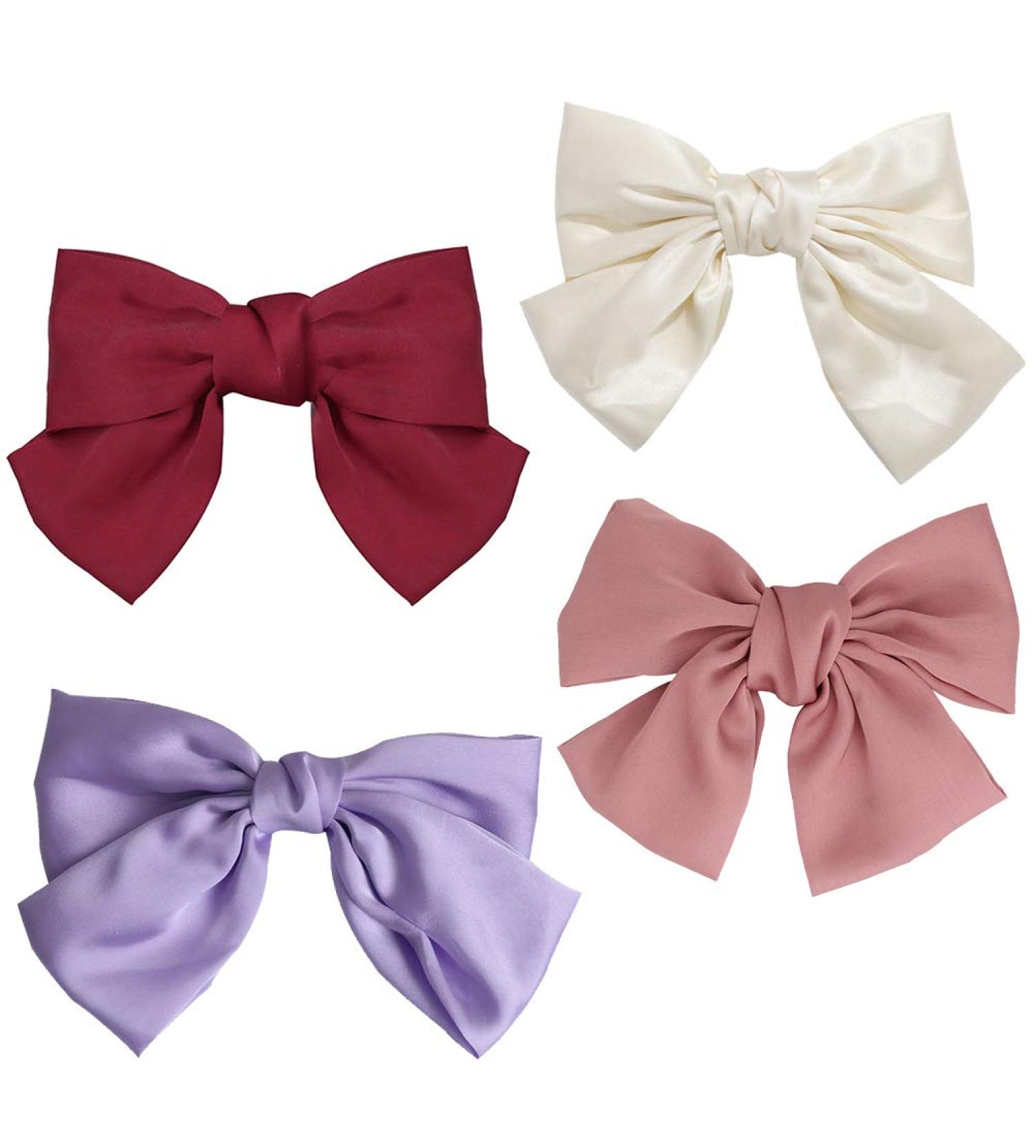 Premium Hair Clips with Loop - Large Bowknot Accessories for Women (4 Pack) - Stylish Hair Clips for All Occasions - Buy Online on GoSupps.com