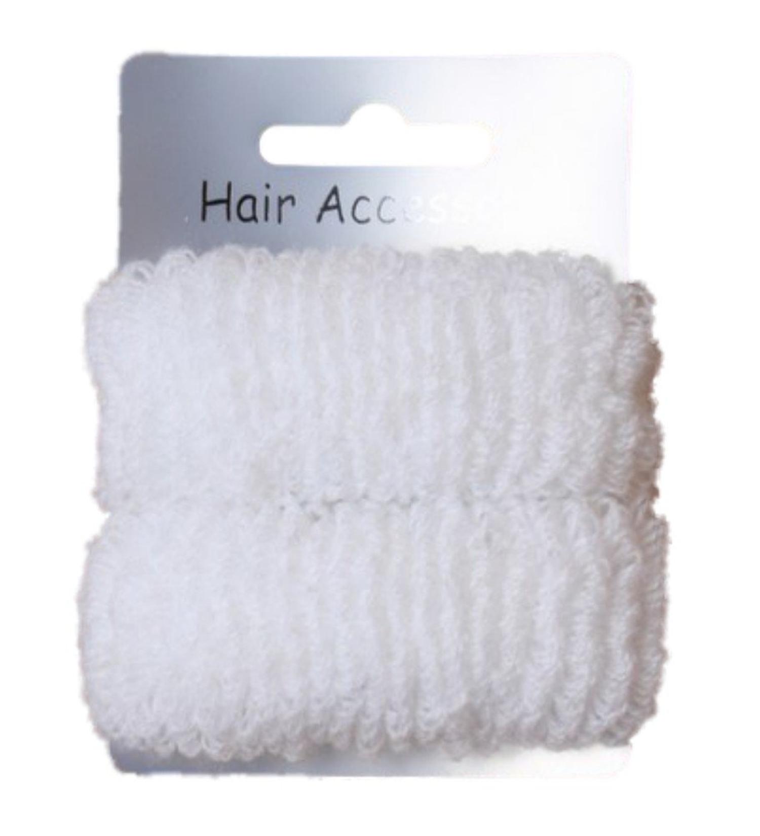 Pritties Accessories Pair of Large White Soft Hair Ponios Donuts Bobbles Bands