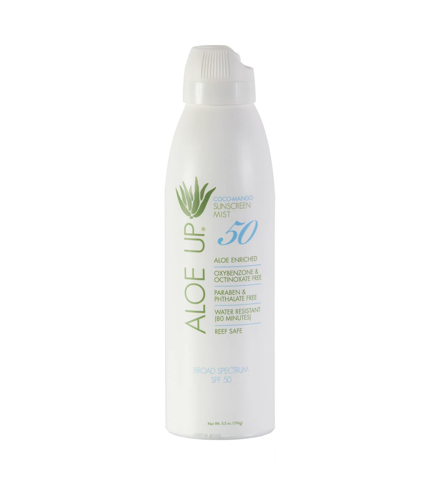 Aloe Up White Sunscreen Continuous Spray SPF 50 - Non-Greasy Face & Body Sunscreen Spray with Aloe | Paraben-Free & Cruelty-Free - 5.5 Fl. Oz - Buy Online on GoSupps.com