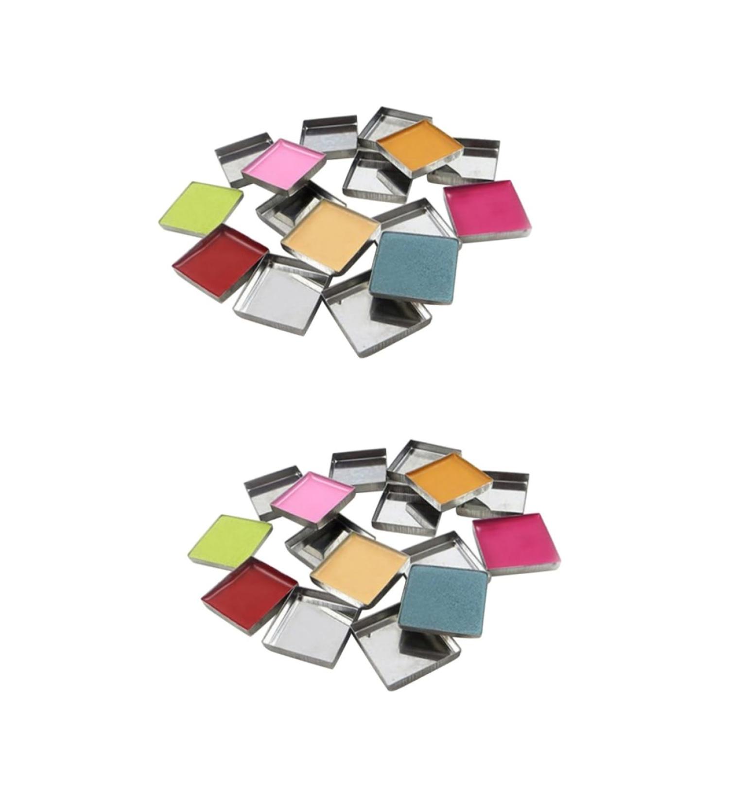 FOMIYES 112 Pcs Empty Eyeshadow Tin Pan Pans for Eyeshadow Makeup Plate Metal mediumx2pcs Silverx2pcs - Buy Online on GoSupps.com