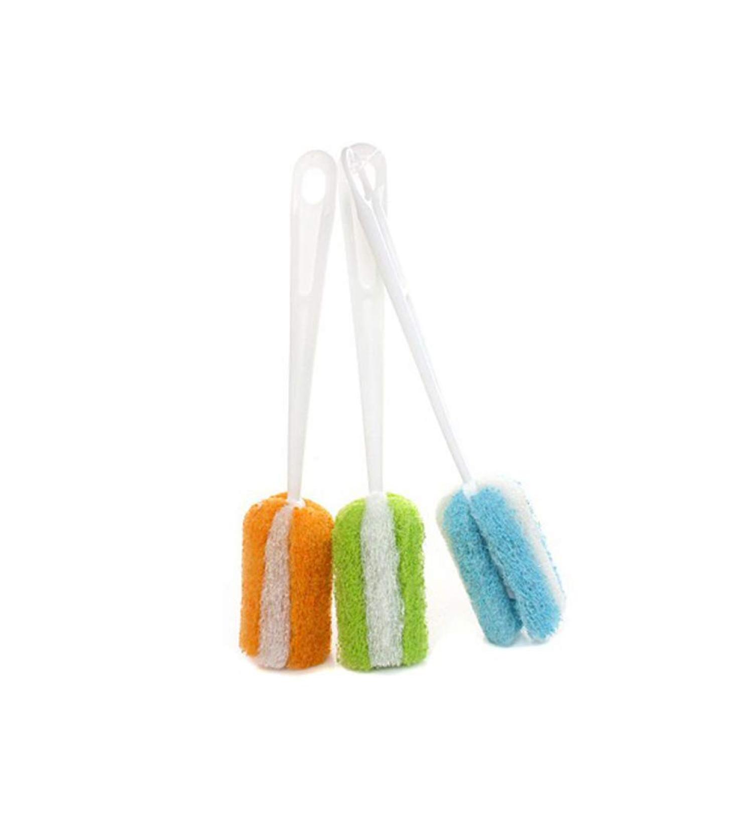 3 Pcs Soft Sponge Bottle Cleaning Brushes Feeding Bottle Scrubber with Plastic Handle for Glass Decanter Feeding-Bottle Wine Bottle - Buy Online on GoSupps.com