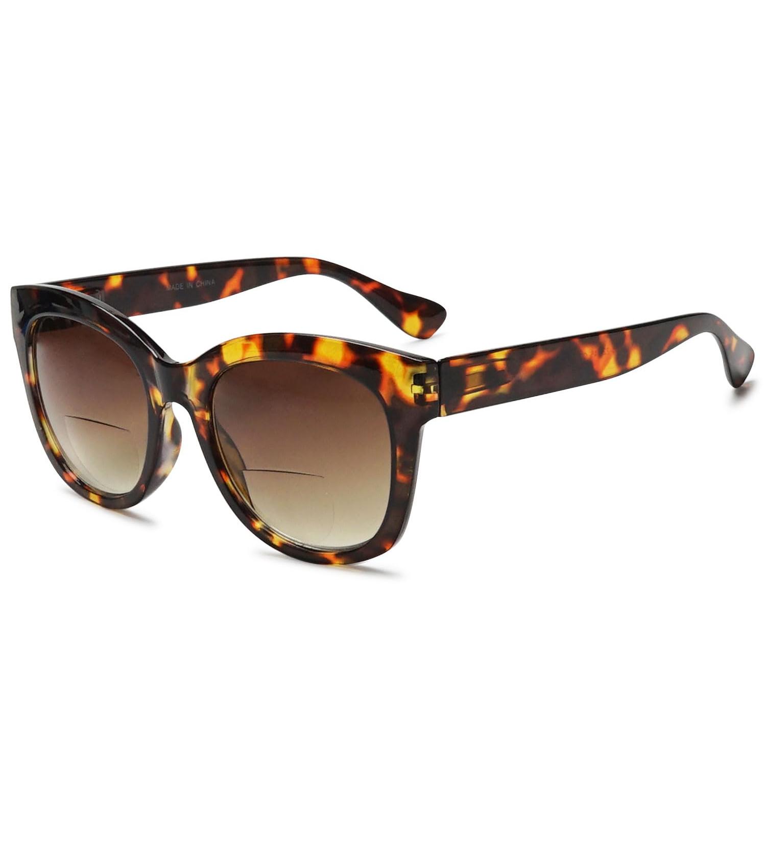 Buy Vevesmundo Women Bifocal Sun Reading Glasses | UV Protection & Stylish Leopard Design | Multiple Strengths Available (+1.0 to +4.0) - Buy Online on GoSupps.com