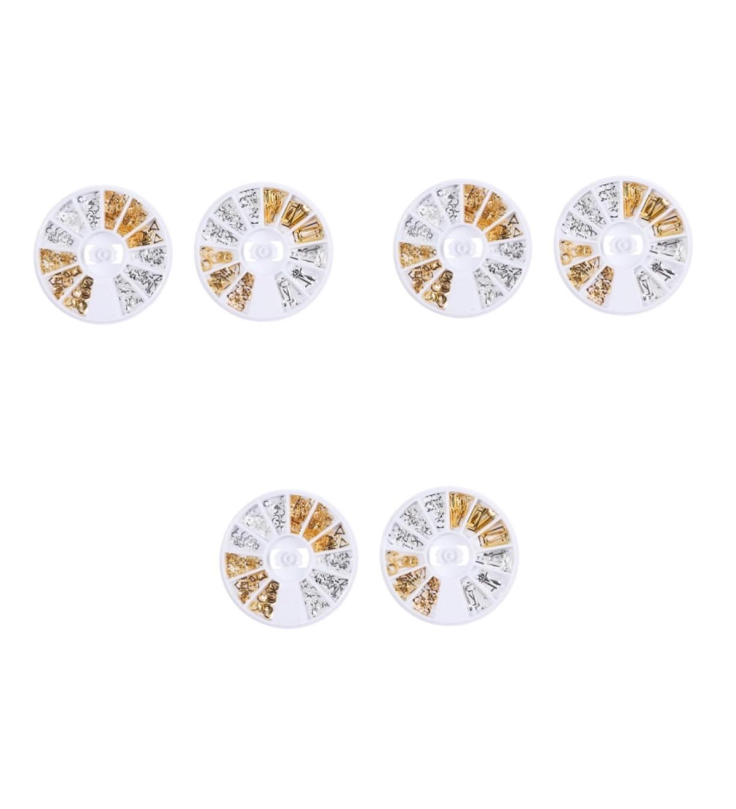 Healeved 6 Boxes Rivet Decoration Goldendoodle Accessories Gold Decor Diy Fingernail Patch Gold Trim Rhinestones Sequin Trim Metal Rivet Gold Circle Star Triangle Sequins Orange 3d - Buy Online on GoSupps.com